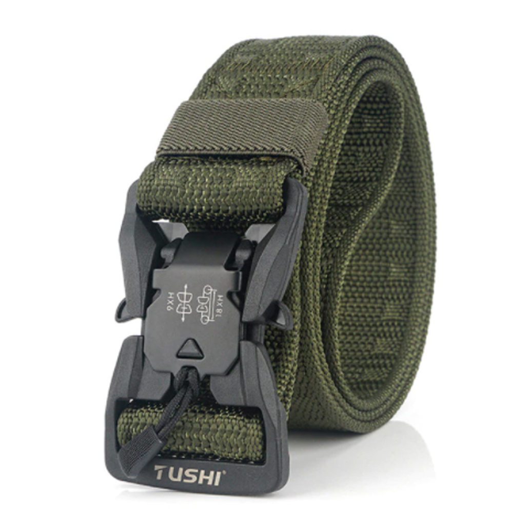 Tactical Nylon Belt Green Black Blue Quick Release Magnetic Buckle - Picture 2 of 11