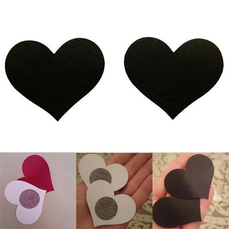 Pair Heart Nipple Covers / Pasties / Self Adhesive Breast Stickers /  Patches. UK 