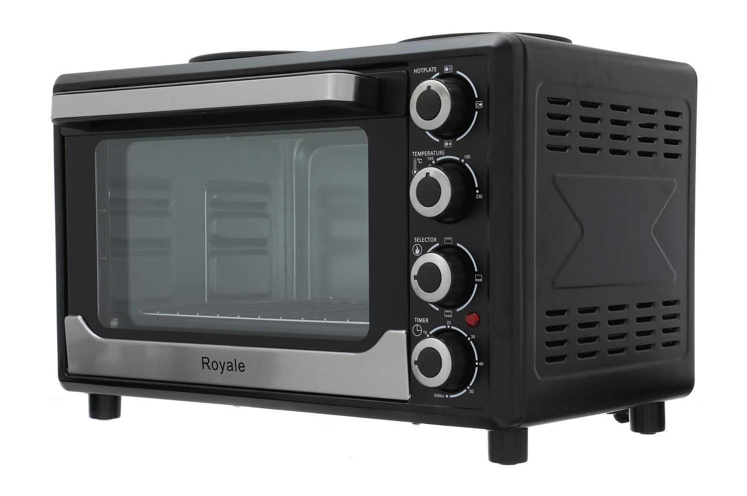 Royale TT30 32L Mini Electric Cooker Table Top Oven with Two Hobs Black 5060217414651 eBay