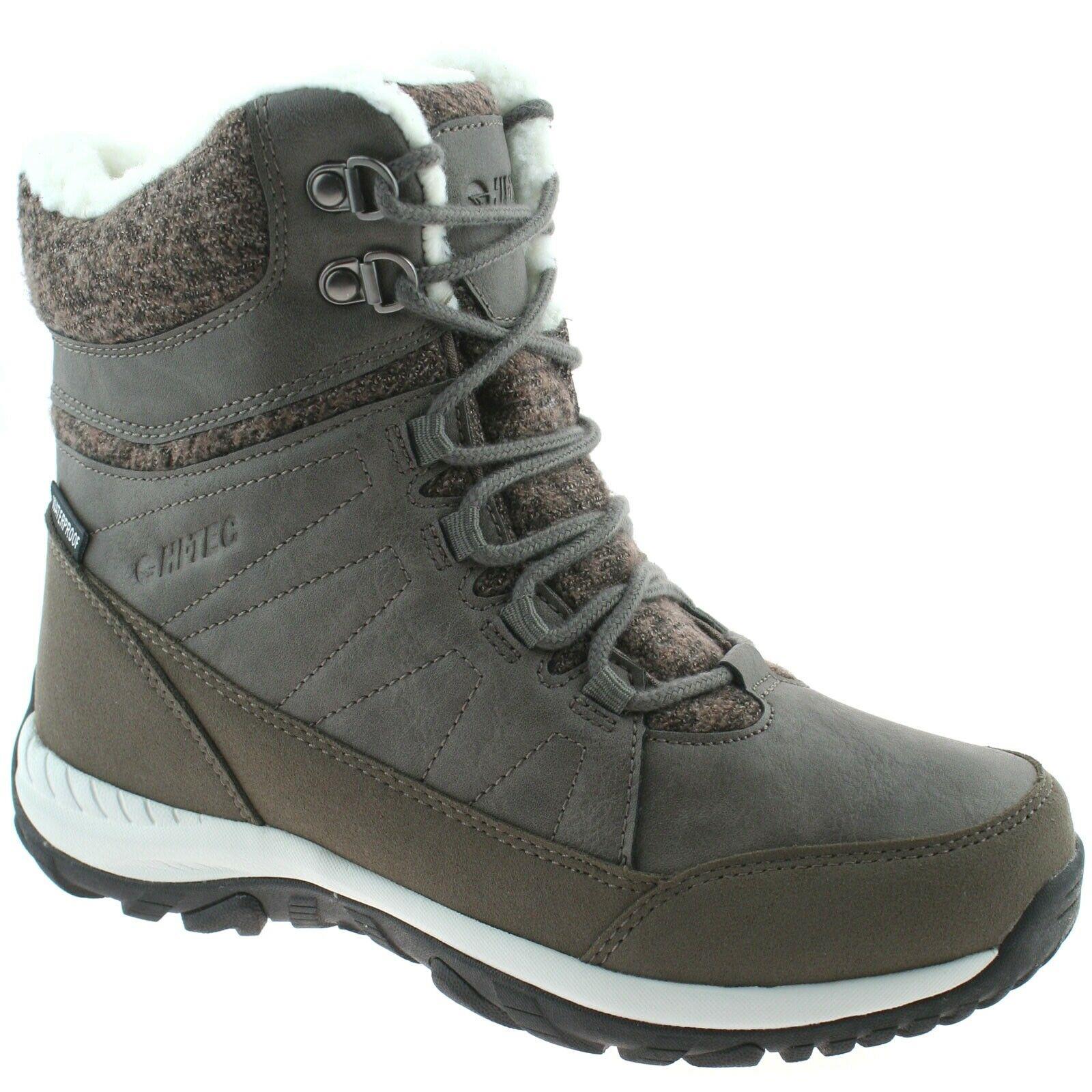 LADIES HITEC RIVA MID LIGHTWEIGHT WATERPROOF BEIGE FAUX FUR LINED