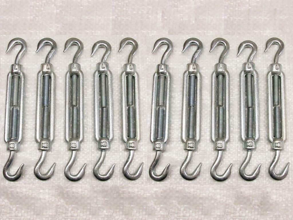 Hook & Hook Turnbuckles Galvanised Open Body Straining Screws from 6MM - 24MM