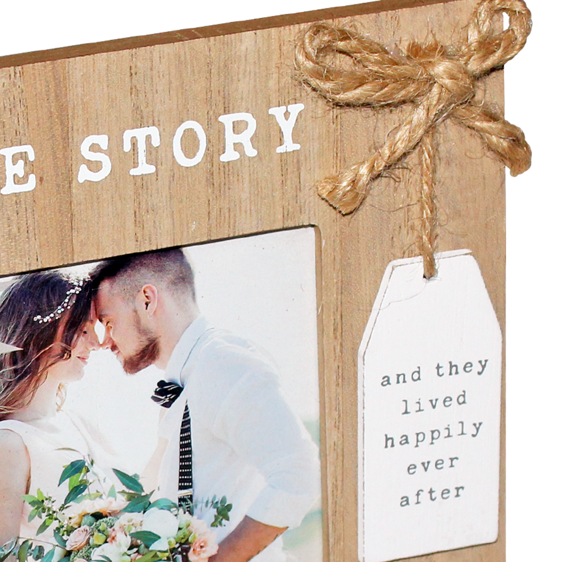 Wedding Wooden 6x4 Photo Frame with Heart and Hanging Plaque - Choose Design - Picture 3 of 12