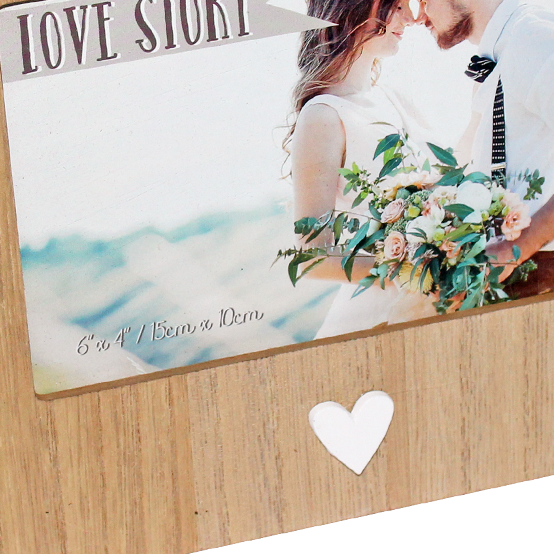 Wedding Wooden 6x4 Photo Frame with Heart and Hanging Plaque - Choose Design - Picture 4 of 12