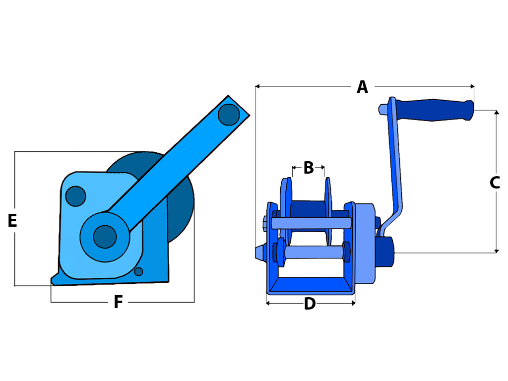 Cabrestante manual en acabado negro con freno 600 lb - 2500 lb (extractor de remolque para automóvil) - Imagen 48 de 48