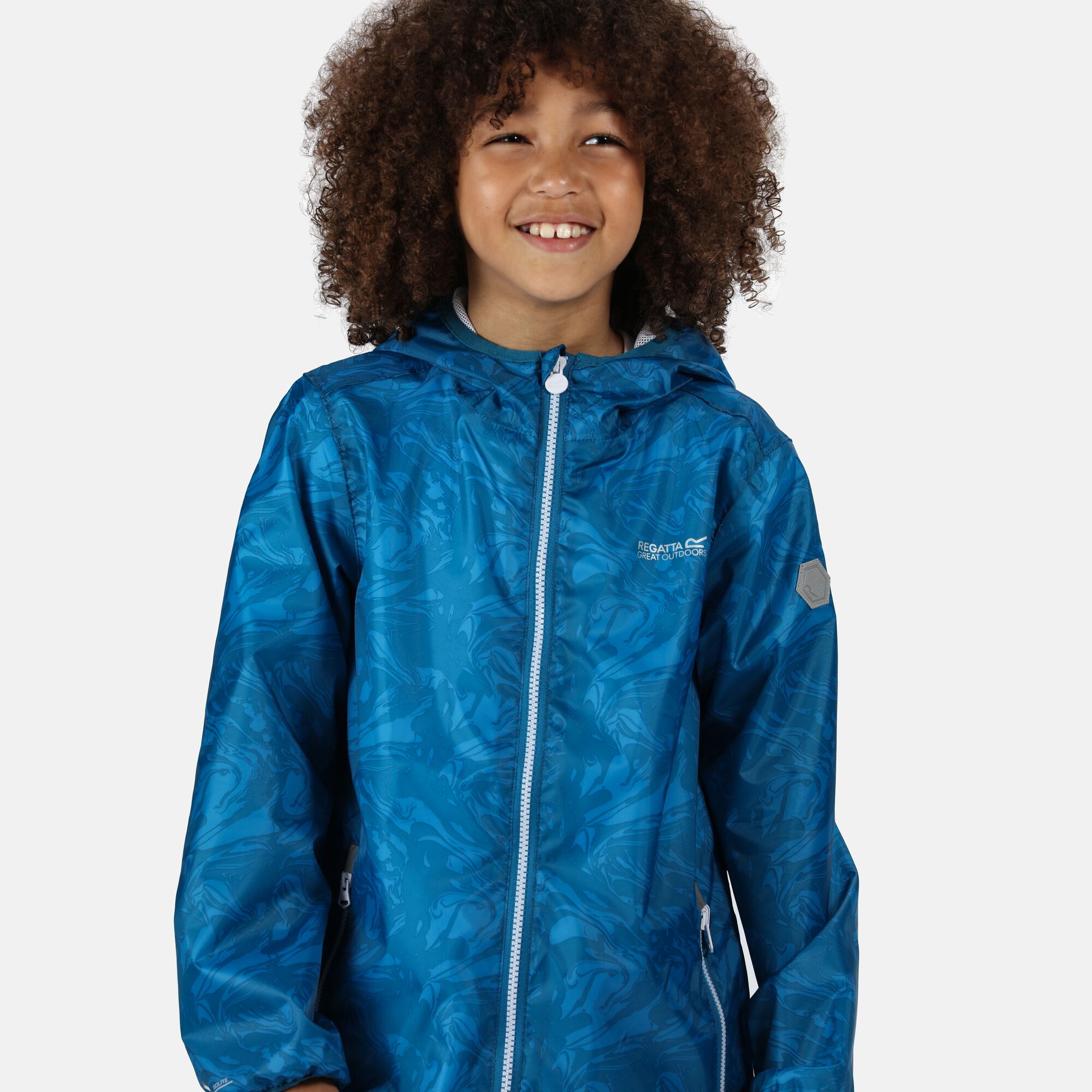 Regatta Printed Lever Kids Waterproof Packaway Jacket - Picture 8 of 83