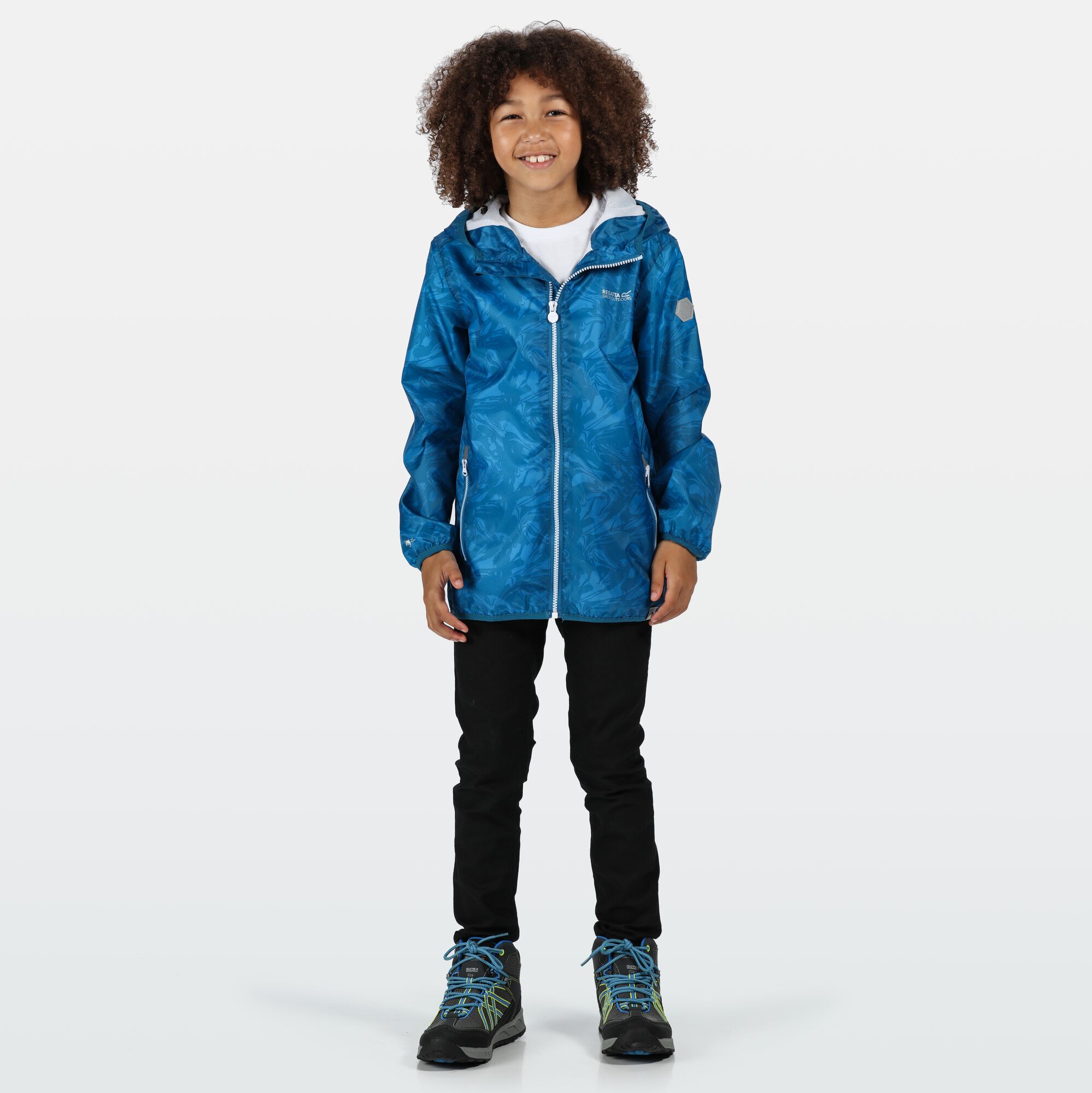 Regatta Printed Lever Kids Waterproof Packaway Jacket - Picture 10 of 83
