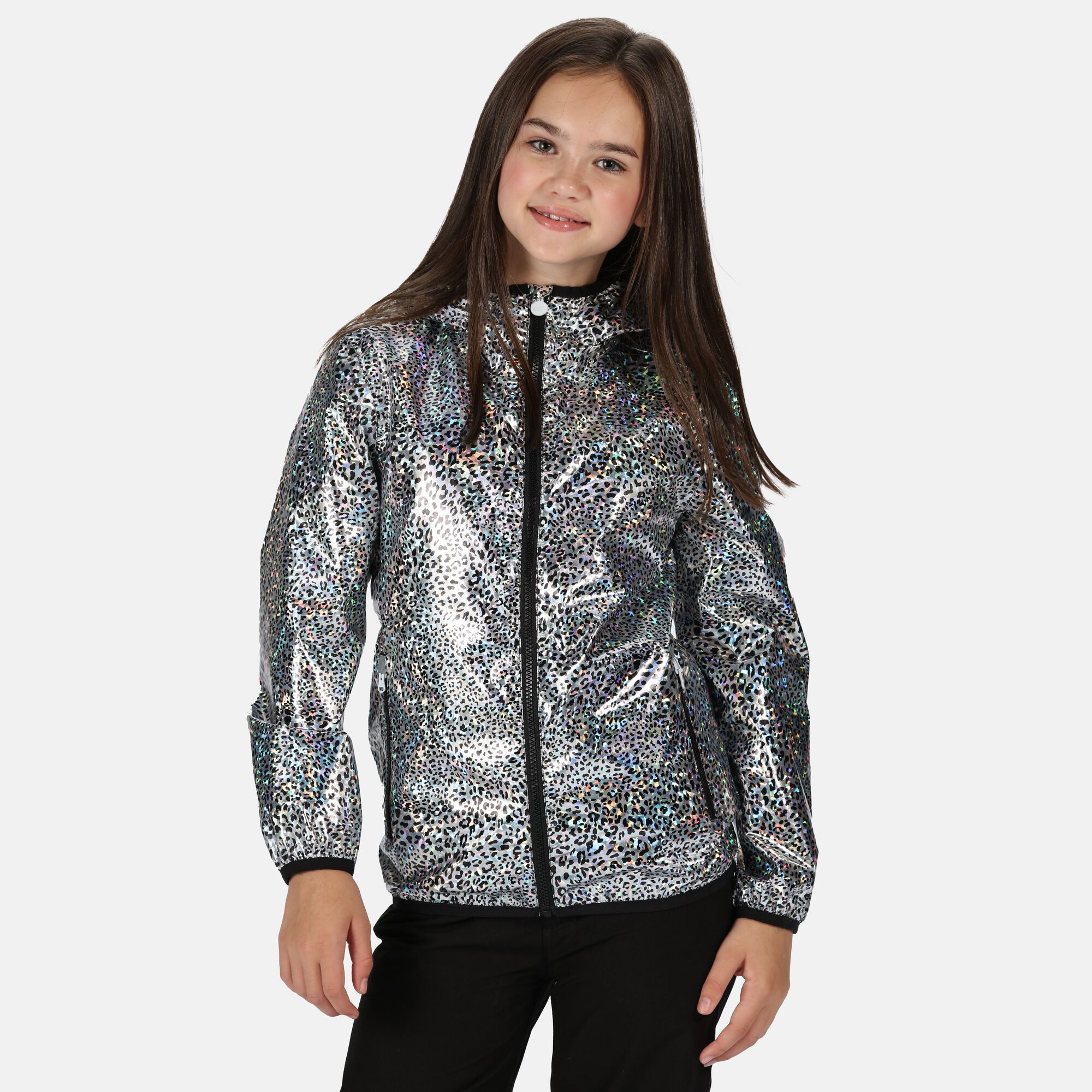 Regatta Printed Lever Kids Waterproof Packaway Jacket - Picture 13 of 83