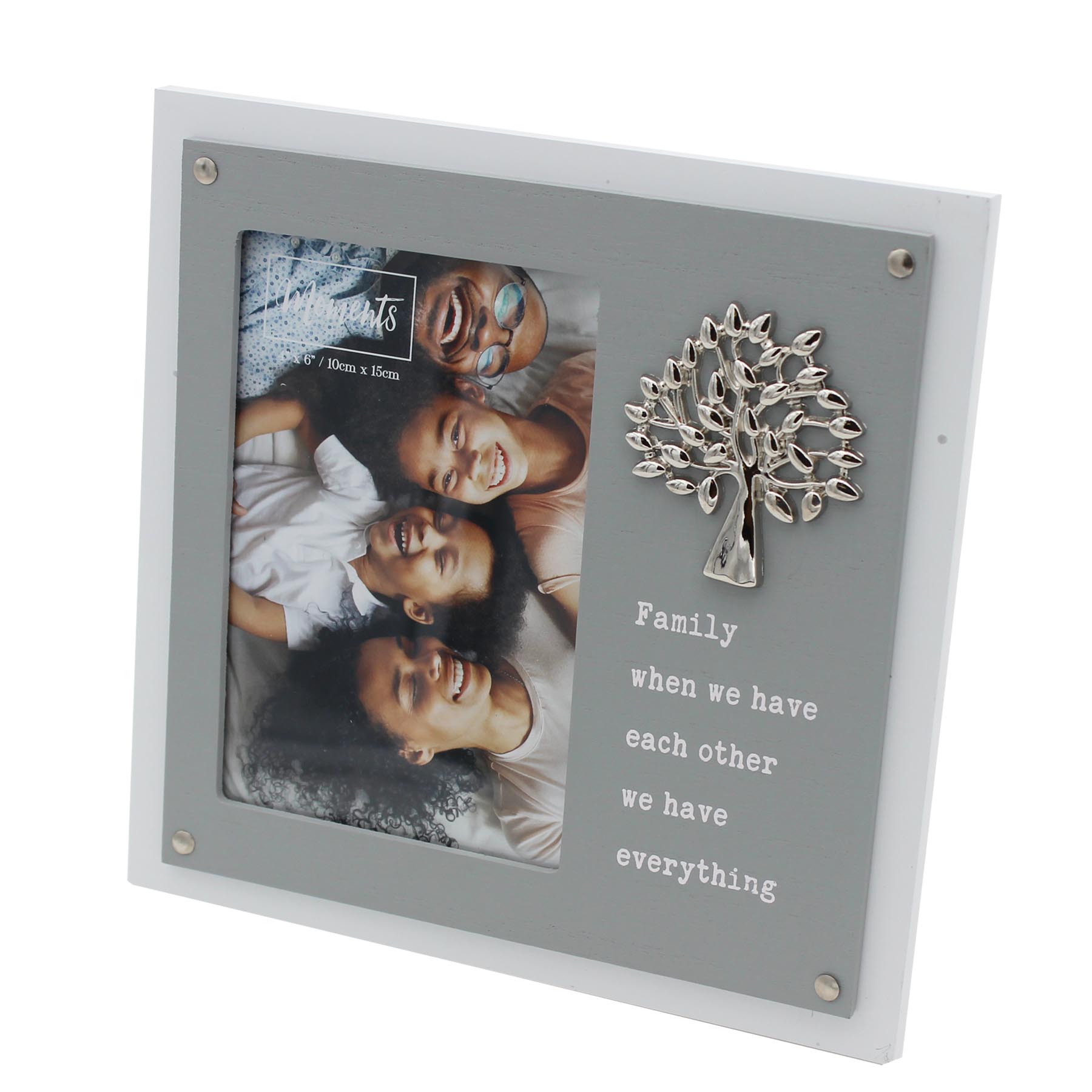 Weiß & Grau MDF Bilderrahmen - 4"x6" - Design wählbar - Bild 2 von 10