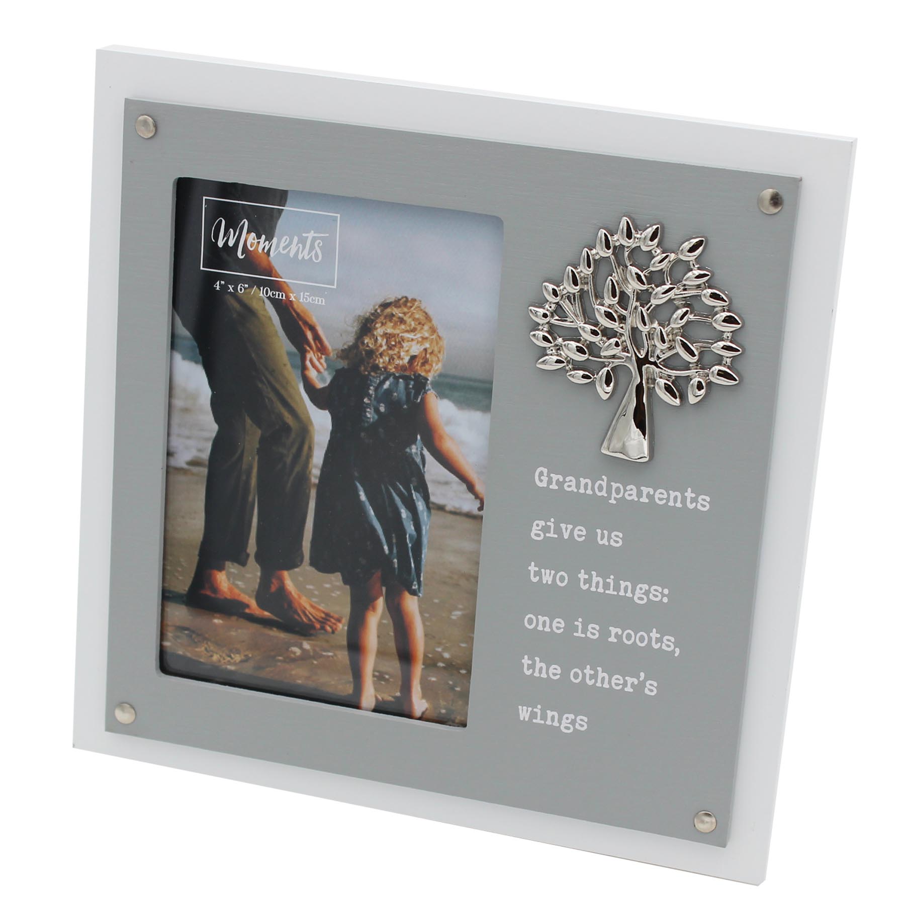 Weiß & Grau MDF Bilderrahmen - 4"x6" - Design wählbar - Bild 5 von 10