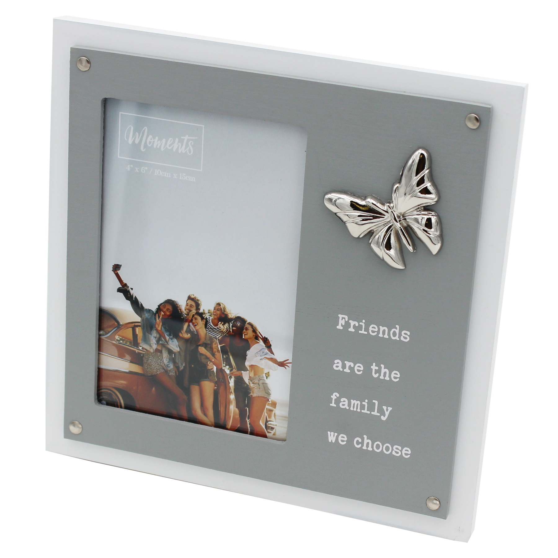 Weiß & Grau MDF Bilderrahmen - 4"x6" - Design wählbar - Bild 8 von 10