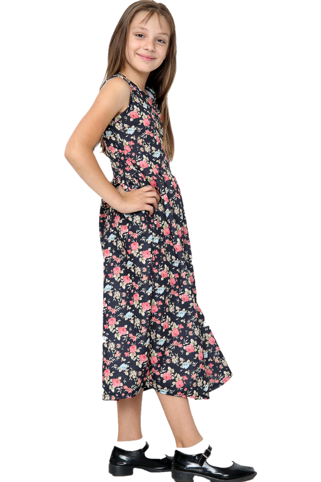 Girls Maxi Dress Summer Dresses Sleeveless Multicoloured Floral Fancy 5 ...