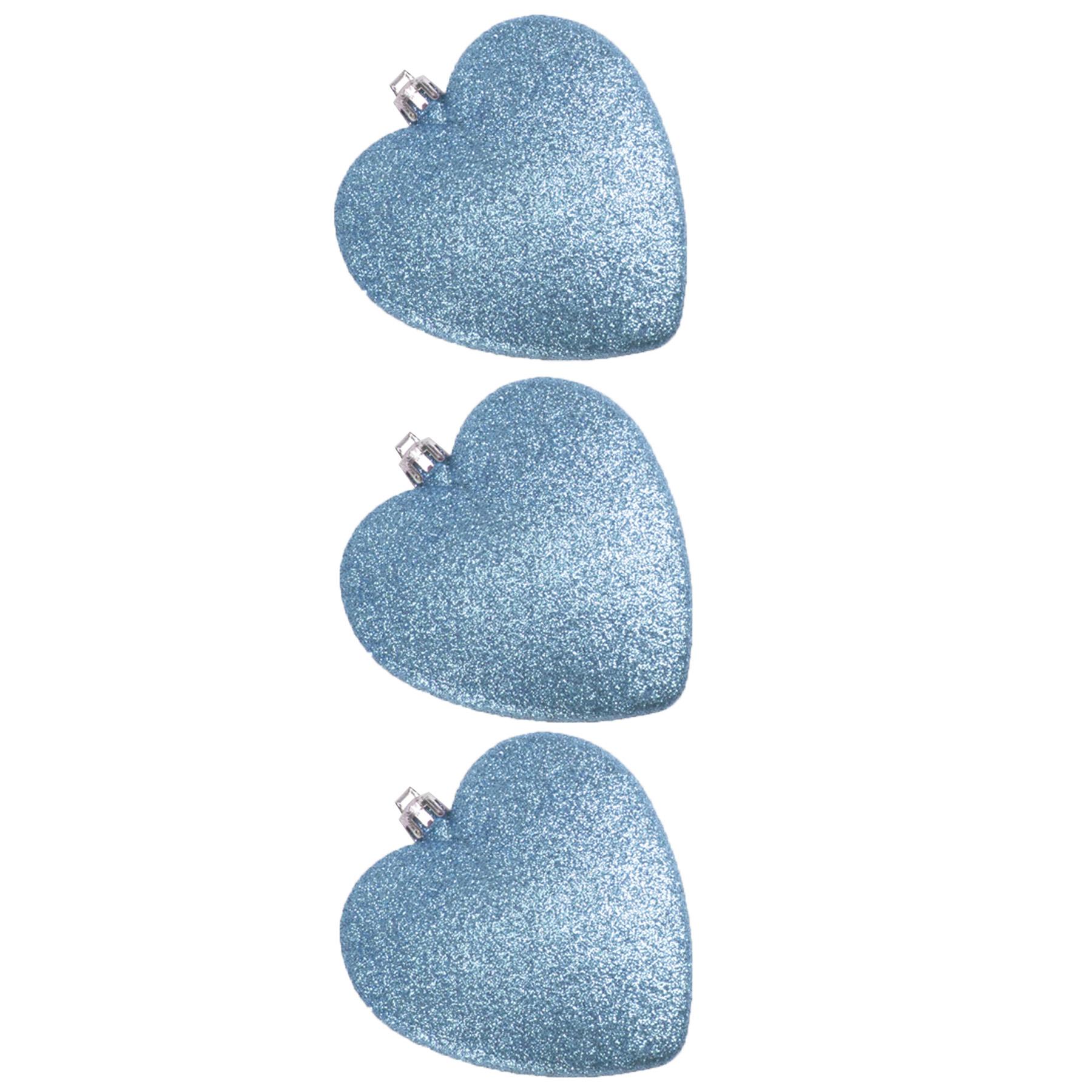 Christmas Glaçon Blue Decoration Glitter/Plain Baubles Hearts Droplets - Bild 12 von 13