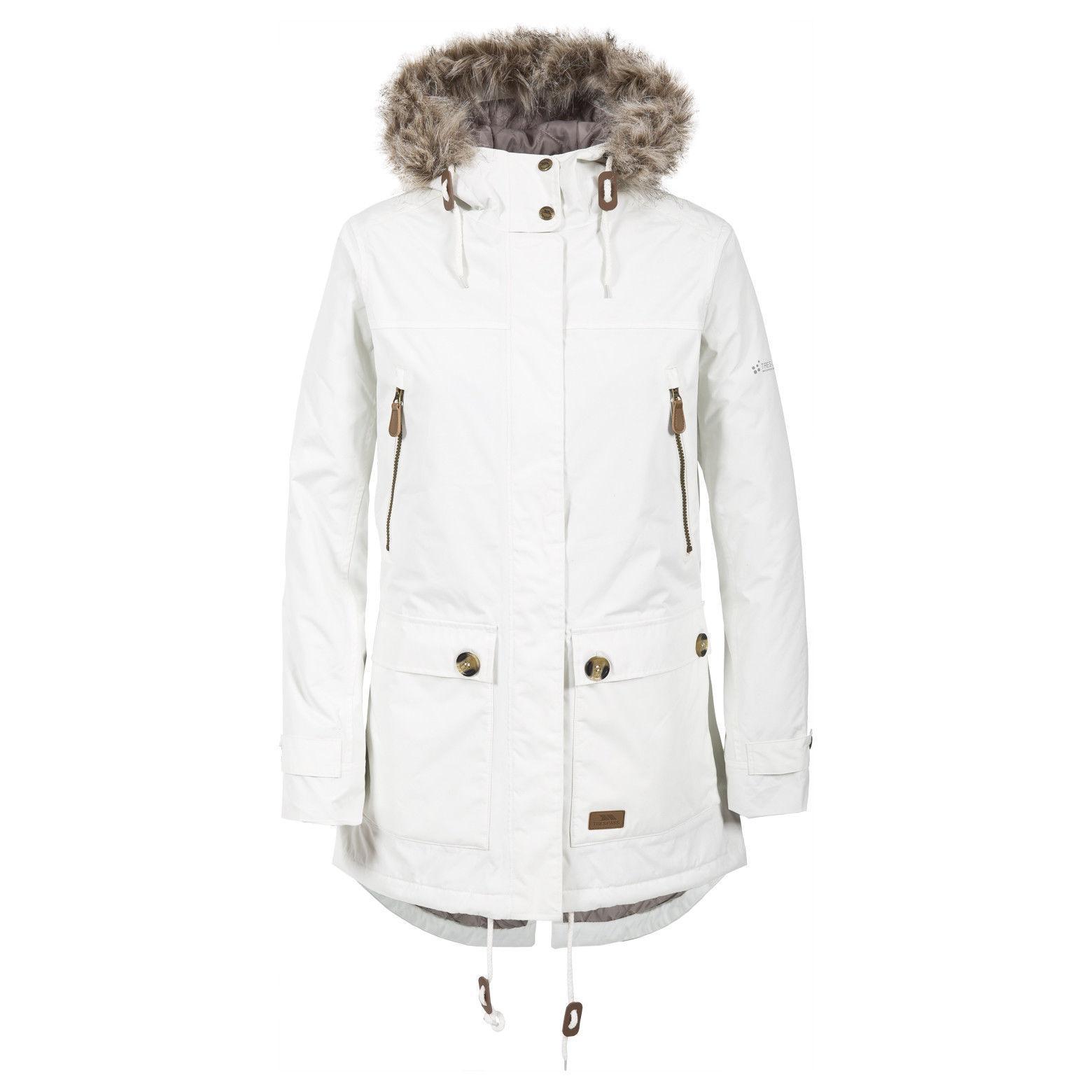 Trespass Clea Womens Waterproof Padded Jacket | Ladies Long Coat with ...
