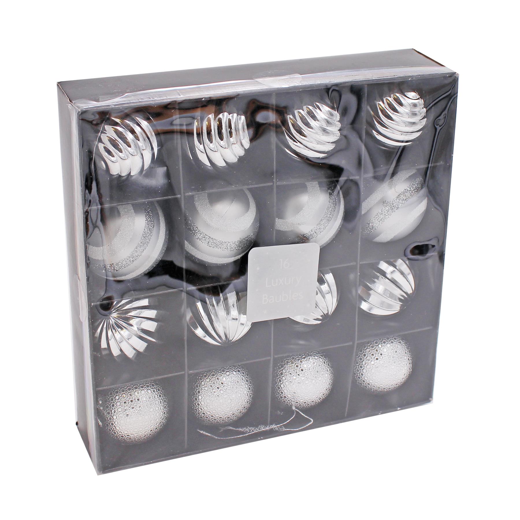 Christmas Baubles Tree Decoration Luxury 16 Pack 60mm - Choose Colour - Picture 7 of 9