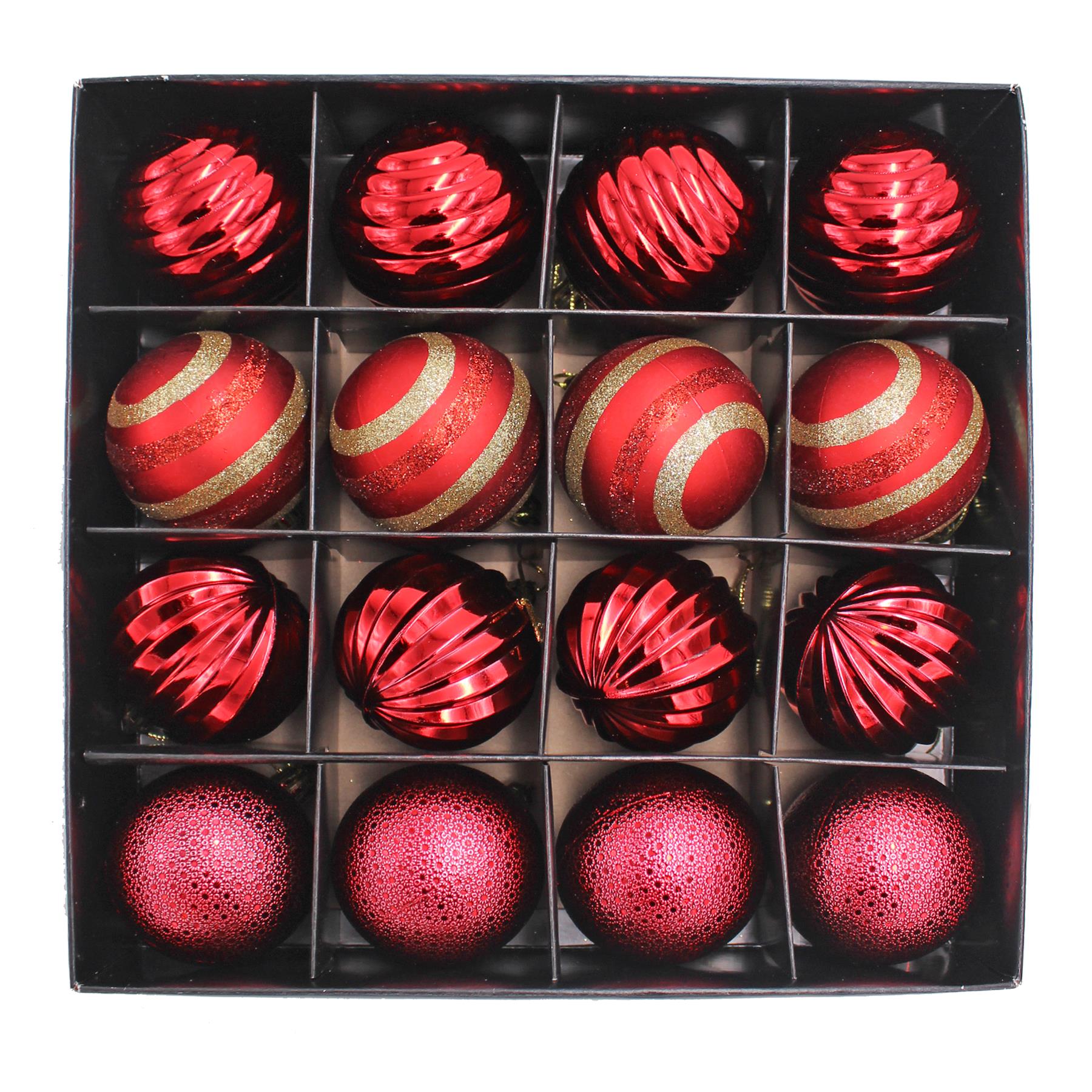 Christmas Baubles Tree Decoration Luxury 16 Pack 60mm - Choose Colour - Picture 8 of 9