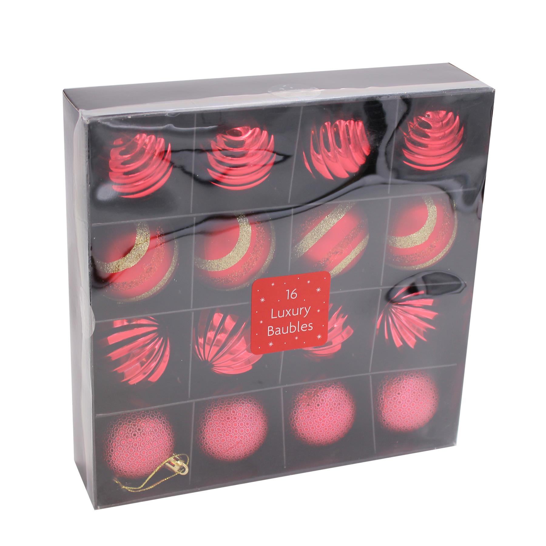 Christmas Baubles Tree Decoration Luxury 16 Pack 60mm - Choose Colour - Picture 9 of 9