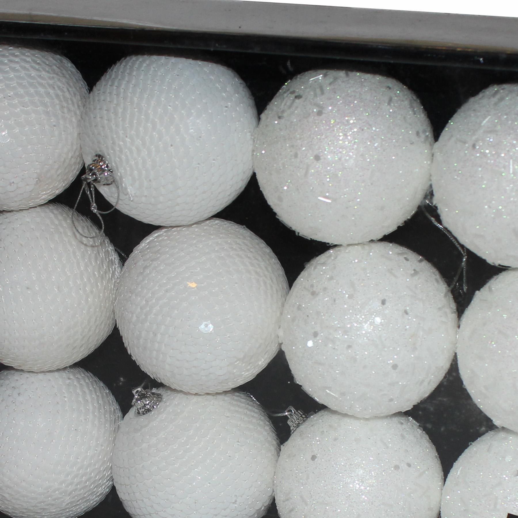 Weihnachtsdeko Kugeln Box mit 12 Perlen und Pailletten 80 mm - Farbe wählbar - Bild 9 von 9