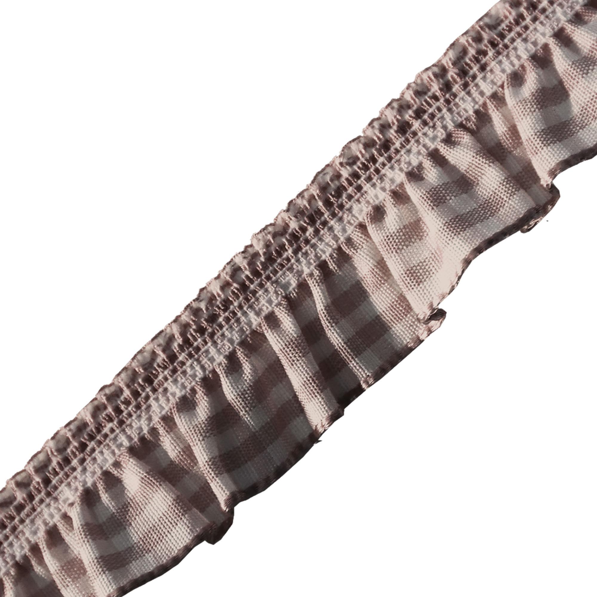 Elastic Gingham Frill 19mm Ribbon Trim Stretch (18 Colours) - Picture 8 of 25