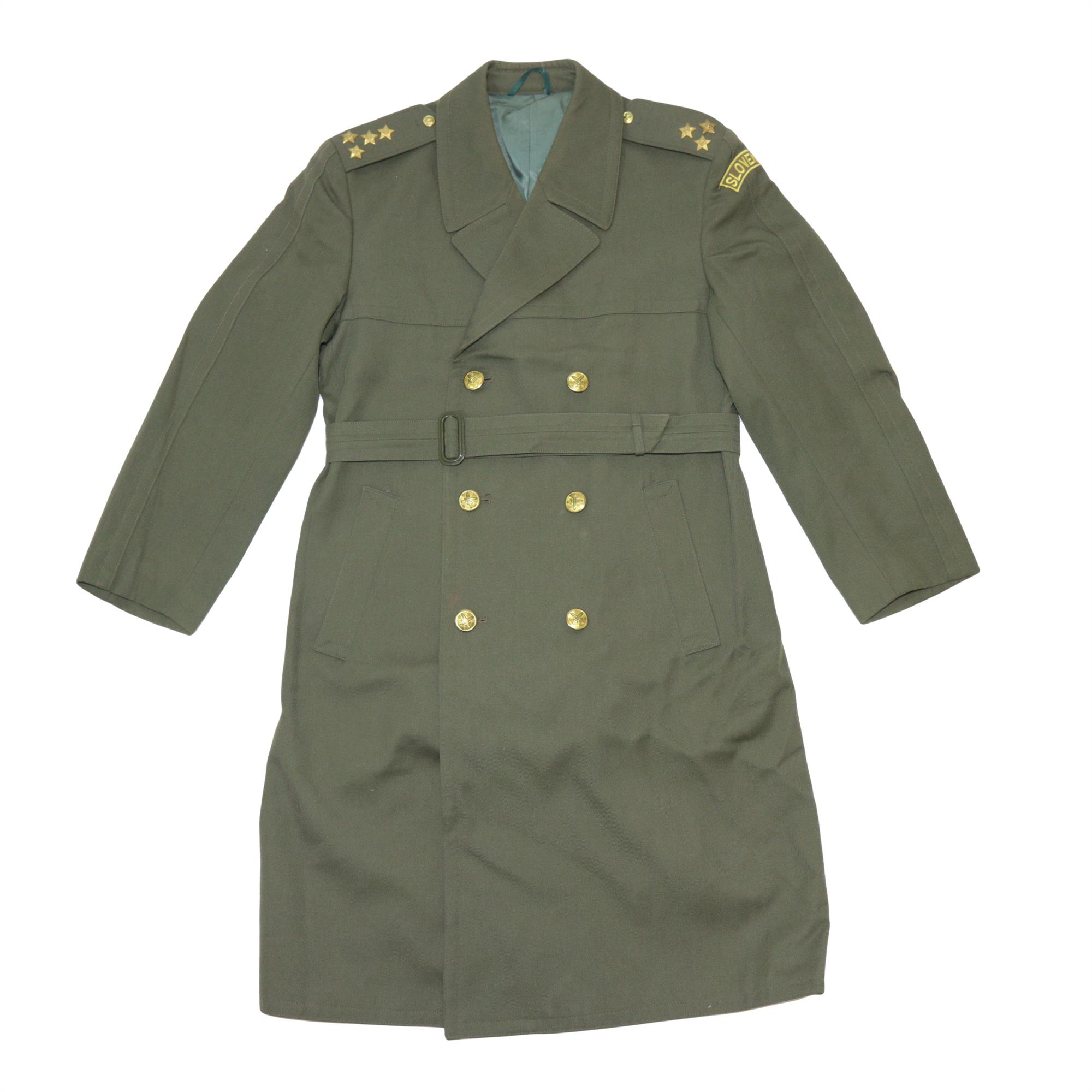 ジャケット・アウター SIMS OVY Euro Military Nylon OverCoat Slovakian Army Surplus Olive Green Trench Coat Excellent