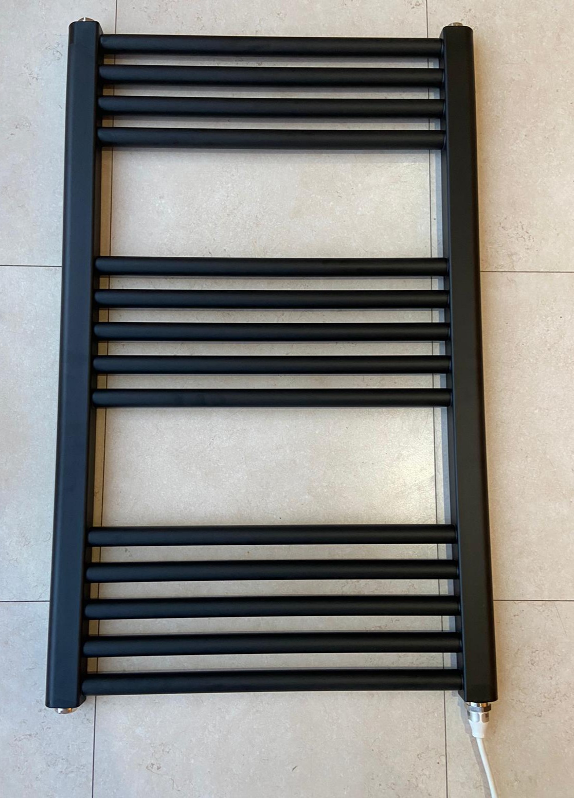 York 800mm High Black Electric Flat/Curved Towel Rails