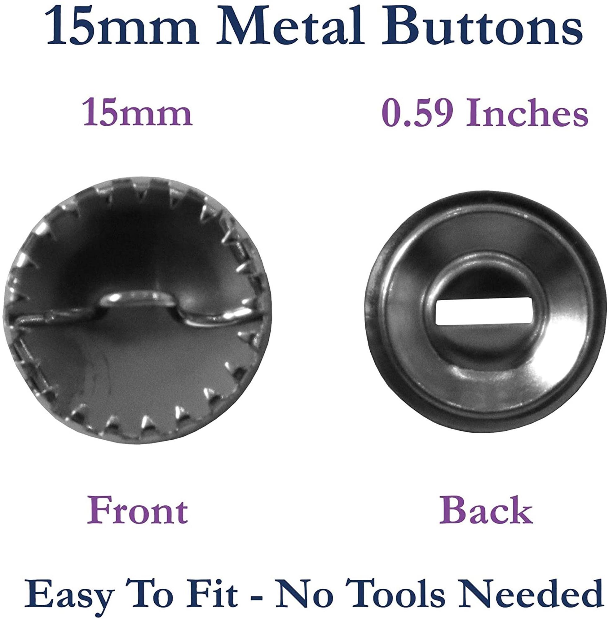 Bottoni Rivestimento Bottoni Autocover Bottoni Copertura Tessuto Confezioni Bottoni (11 mm – 38 mm) - Foto 16 di 19