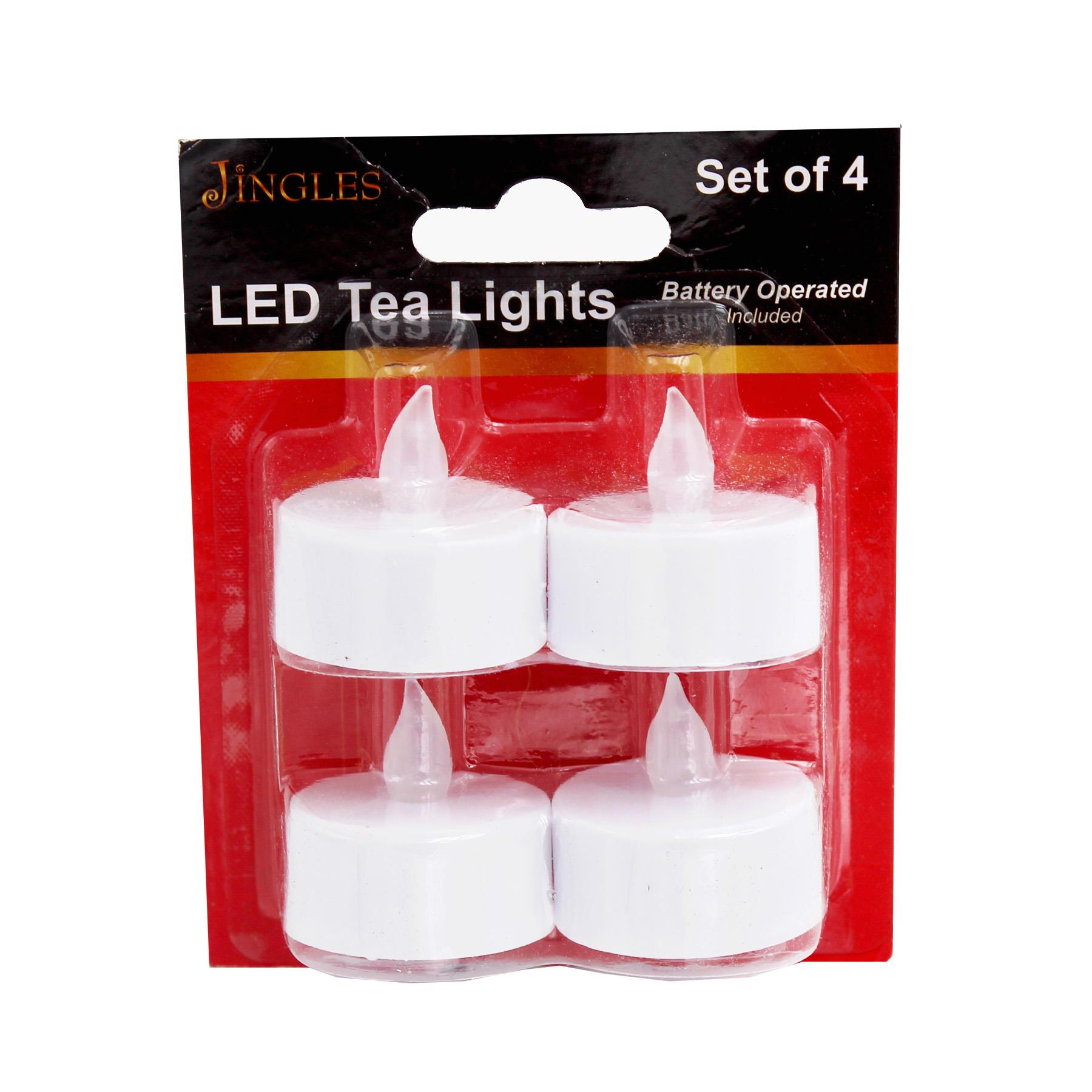 Weiß LED Batterie Teelichter Kerzen Set Mit 4