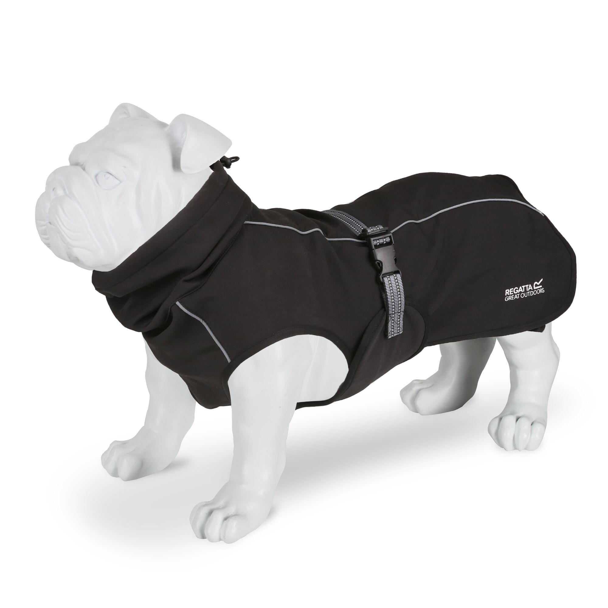 GRAY DOG COAT With outlet Reflective Piping