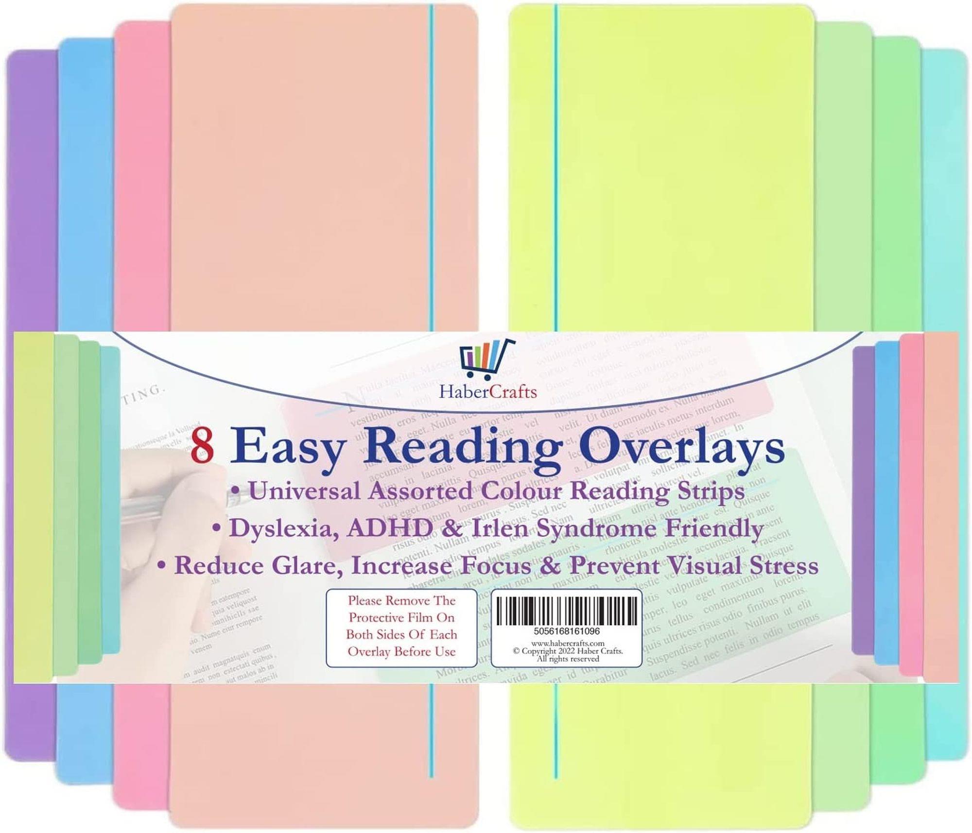 Dislessia sovrapposizioni righello di facile lettura sovrapposizioni di tracciamento colorate dislessia ADHD - Foto 12 di 13