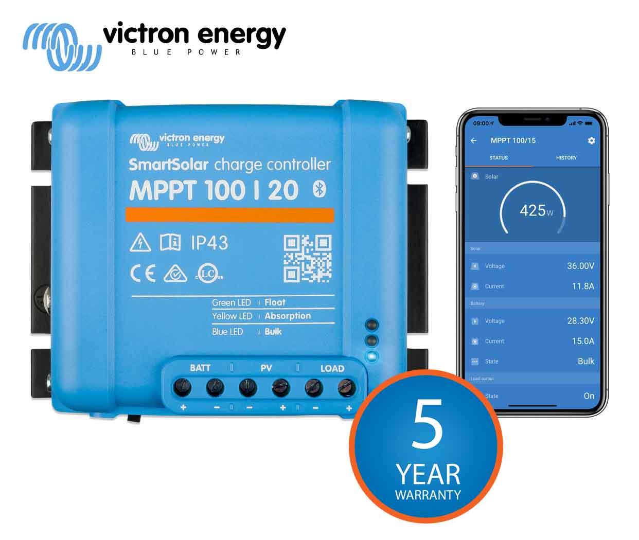 Victron Energy Smart Solar 20A MPPT 100/20 Charge Controller