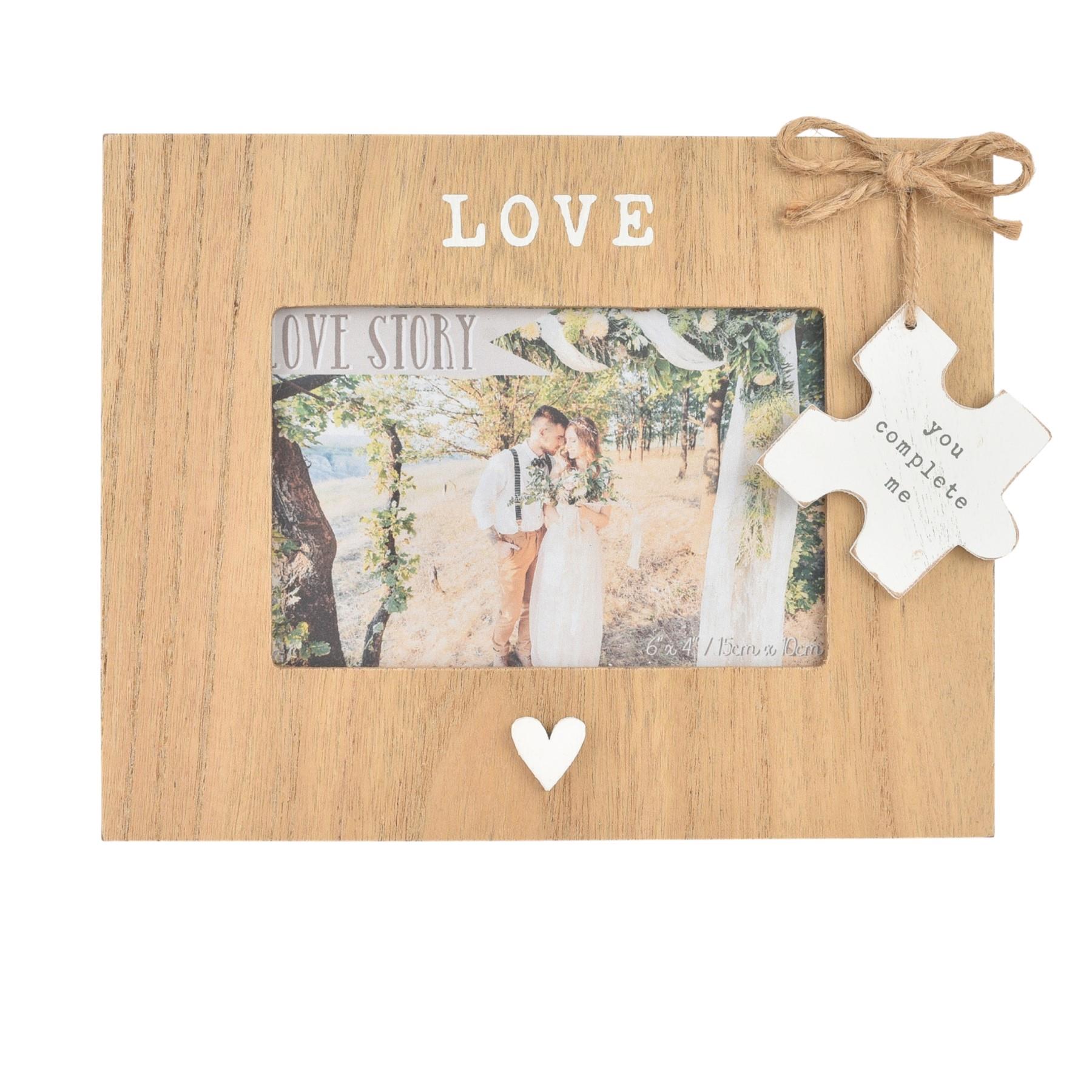 Wedding Wooden 6x4 Photo Frame with Heart and Hanging Plaque - Choose Design - Picture 10 of 12