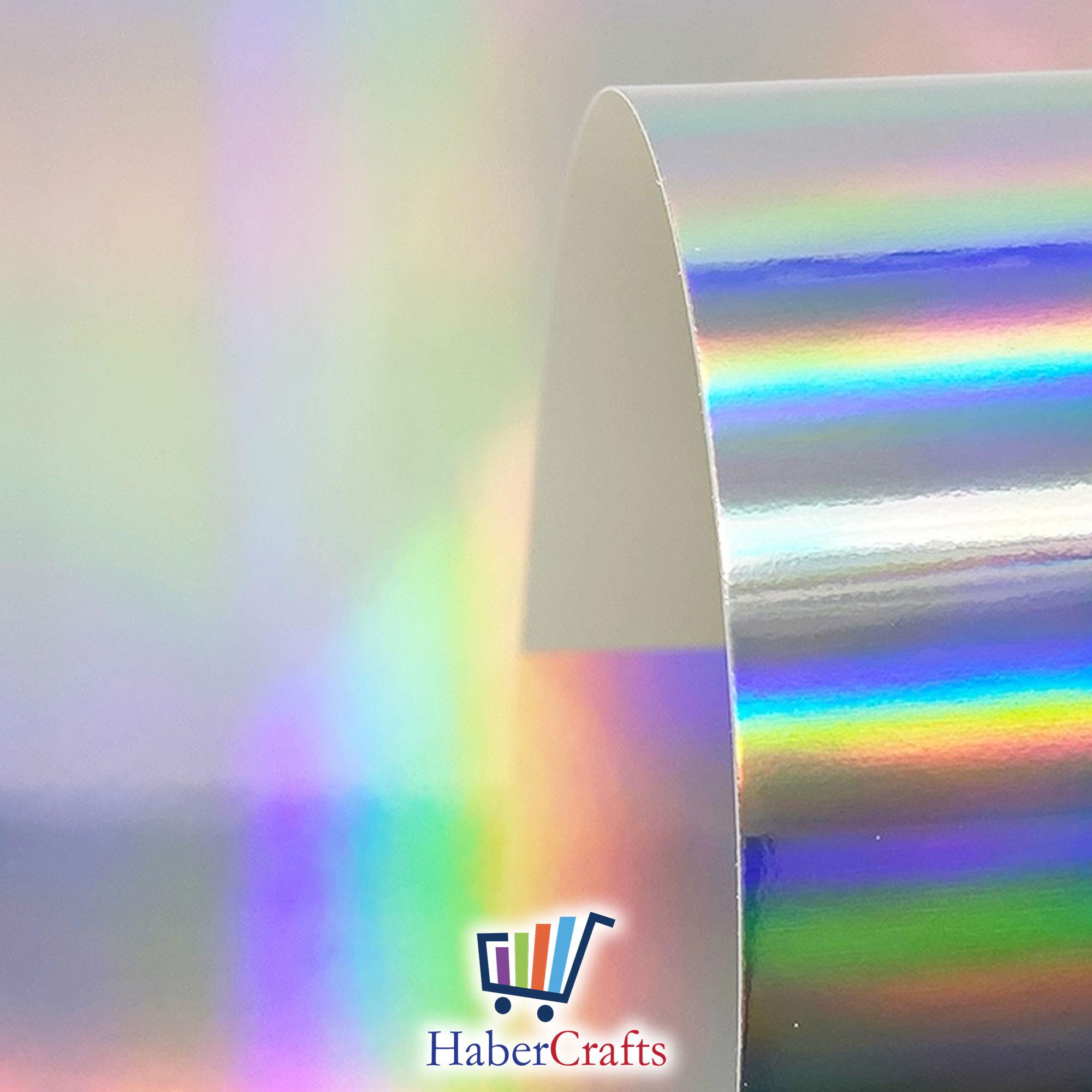 silver holographic card Holographic Card A4 Silver Rainbow Card Metallic Holographic Paper Thick  210gsm