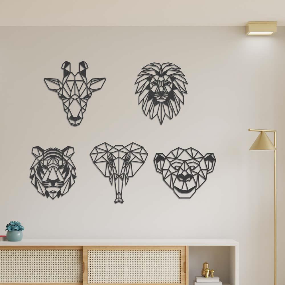wood wall decor geometric safari wildlife craft MDF laser cut - 4 Materials - Picture 3 of 7