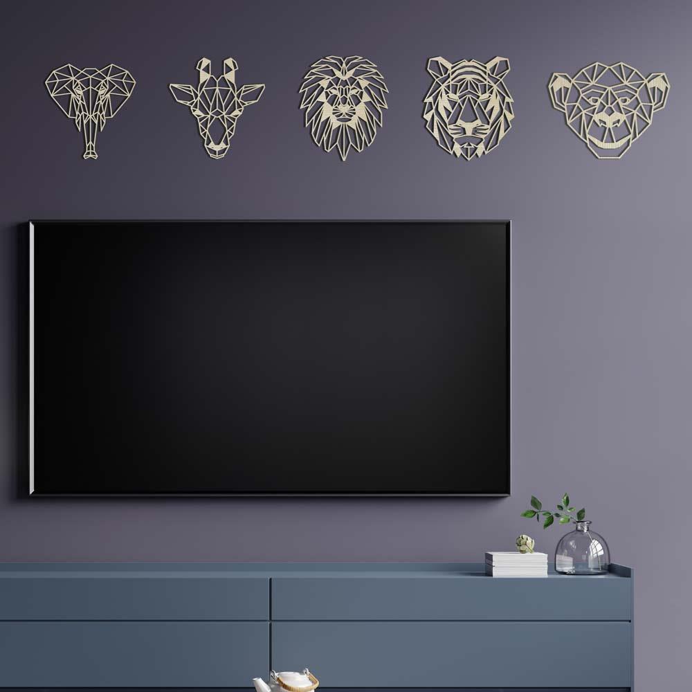 wood wall decor geometric safari wildlife craft MDF laser cut - 4 Materials - Picture 6 of 7
