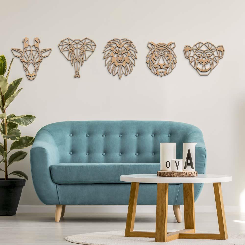 wood wall decor geometric safari wildlife craft MDF laser cut - 4 Materials - Picture 7 of 7