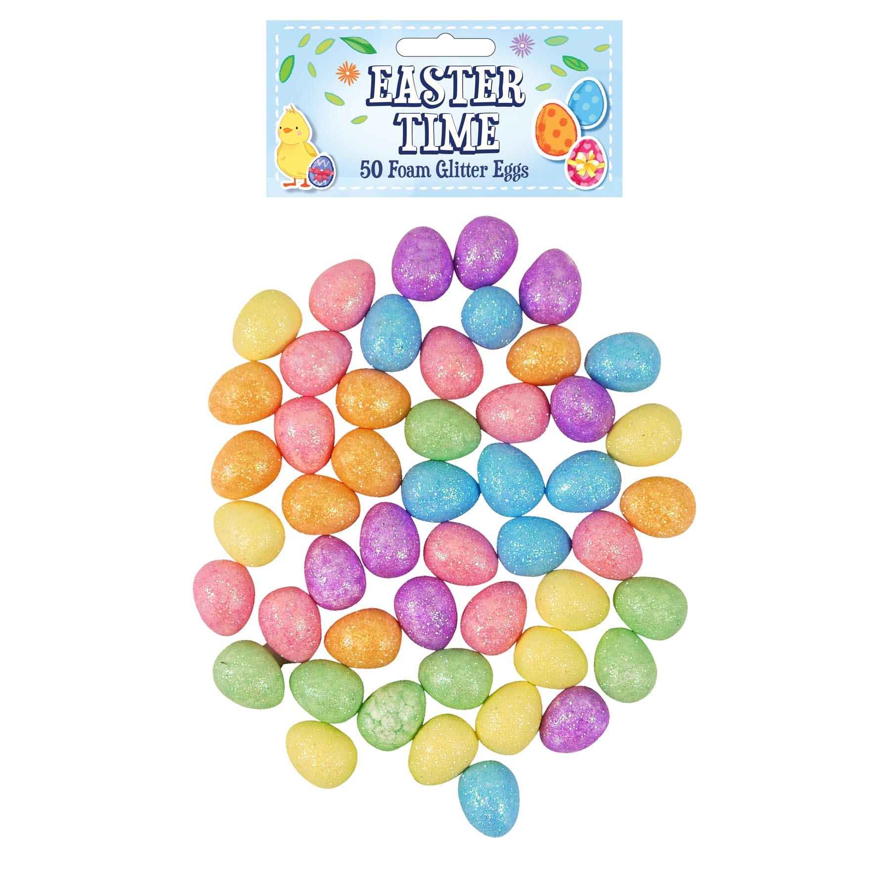 Easter Glitter Eggs Multicolour Decorations, Bonnet Making, Egg Hunt Choose Item