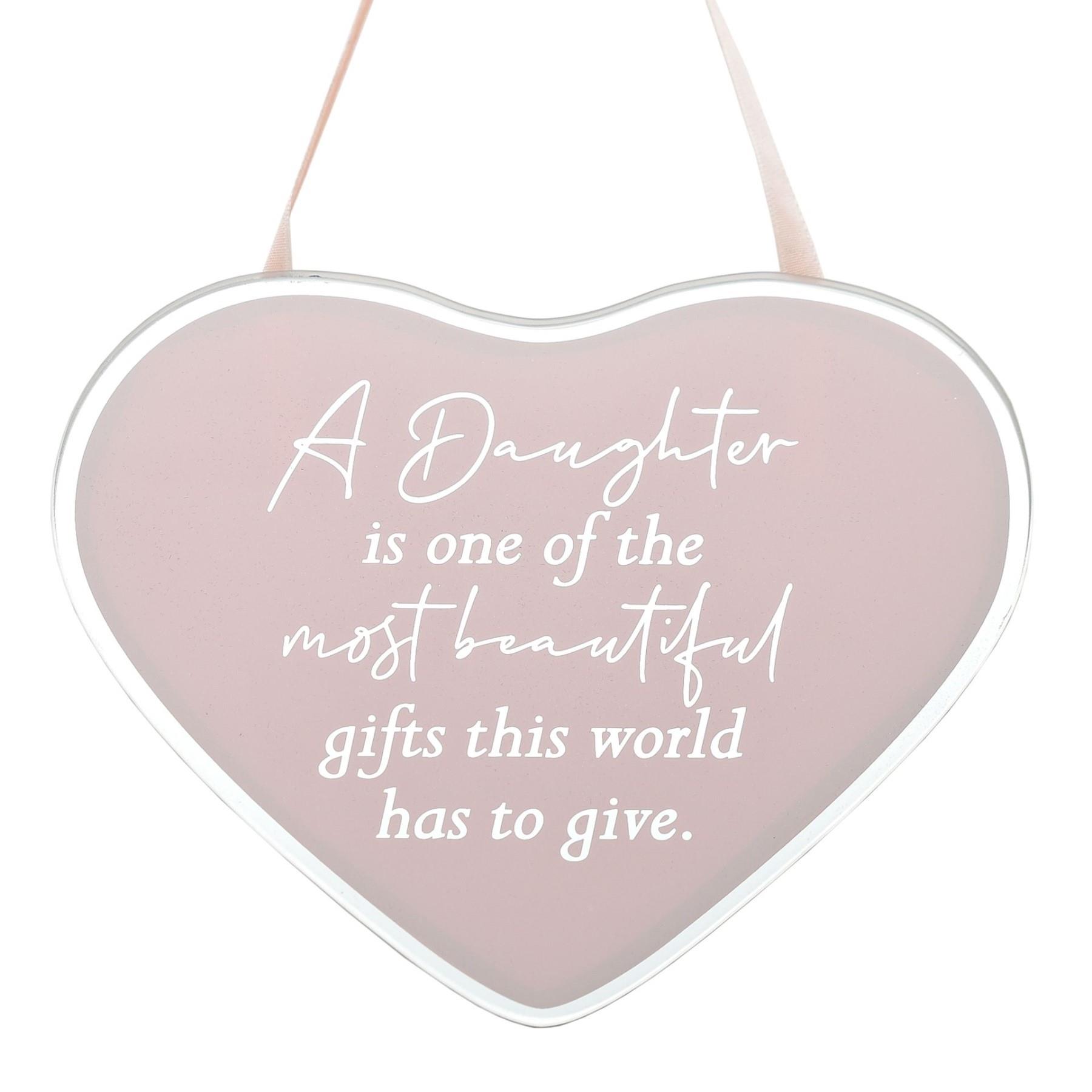 Reflections Pink Glass Heart Hanging Plaque - Choose Design - Picture 4 of 5