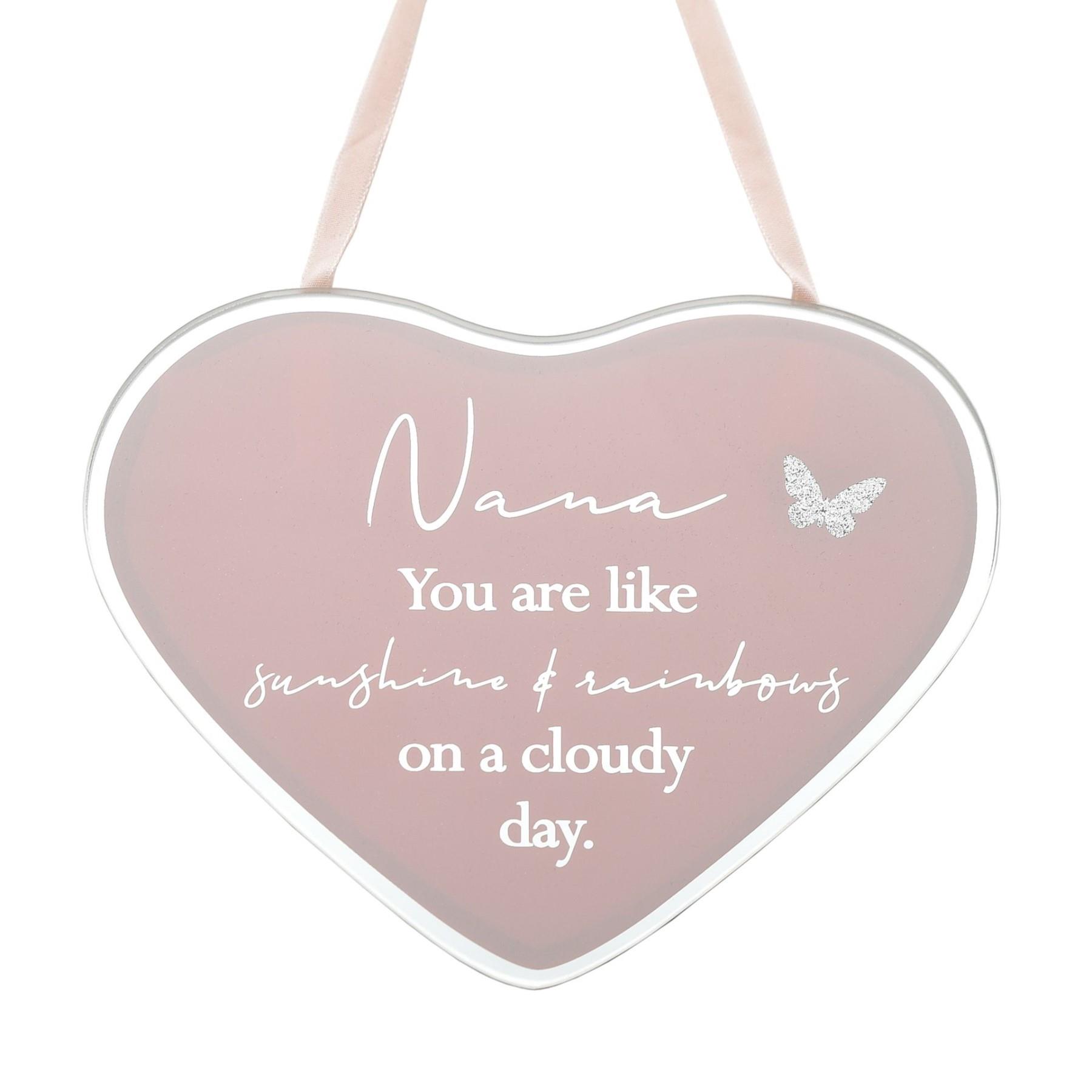 Reflections Pink Glass Heart Hanging Plaque - Choose Design - Picture 5 of 5