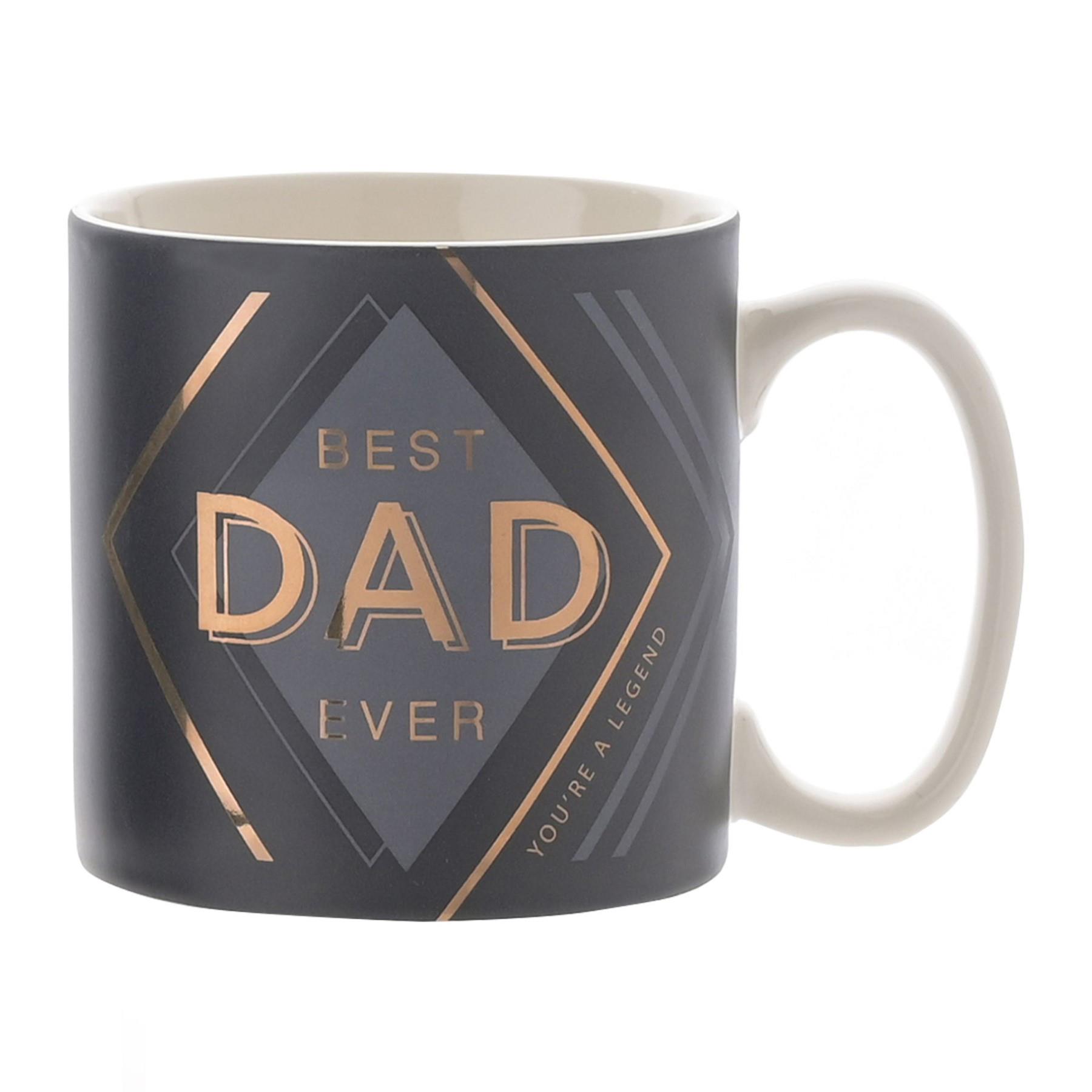 Grey Ceramic Mug with Gold Detail – Dad or Grandad