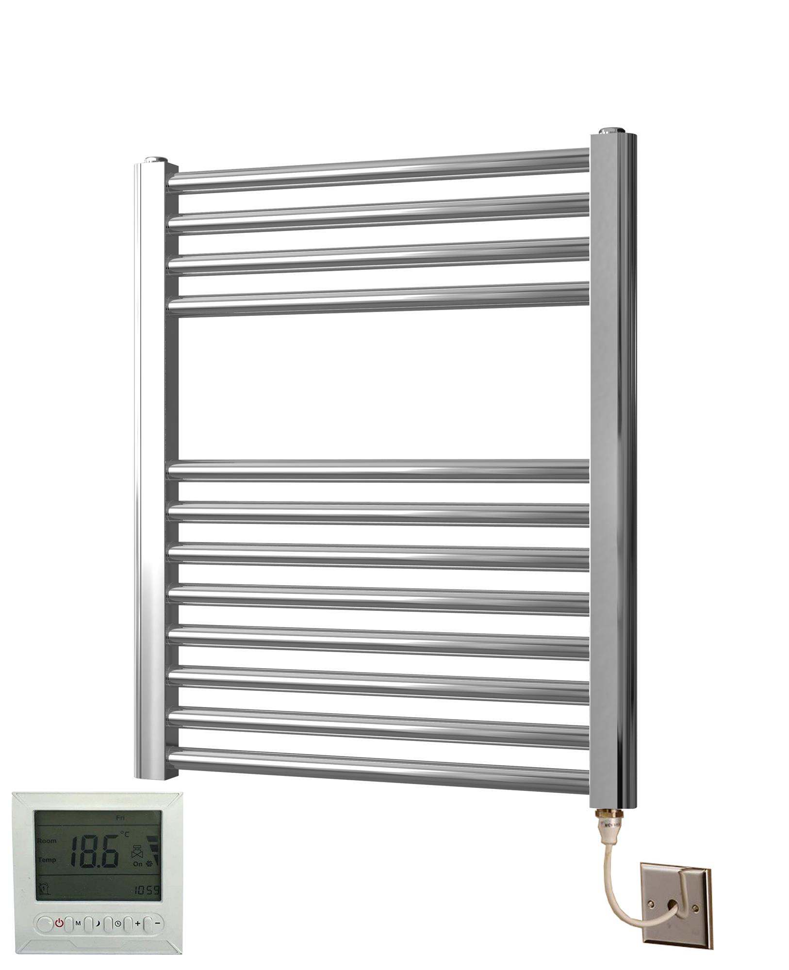 Manissa Chrome Electric Heated Towel Rail With Timer/Room thermostat Radiator