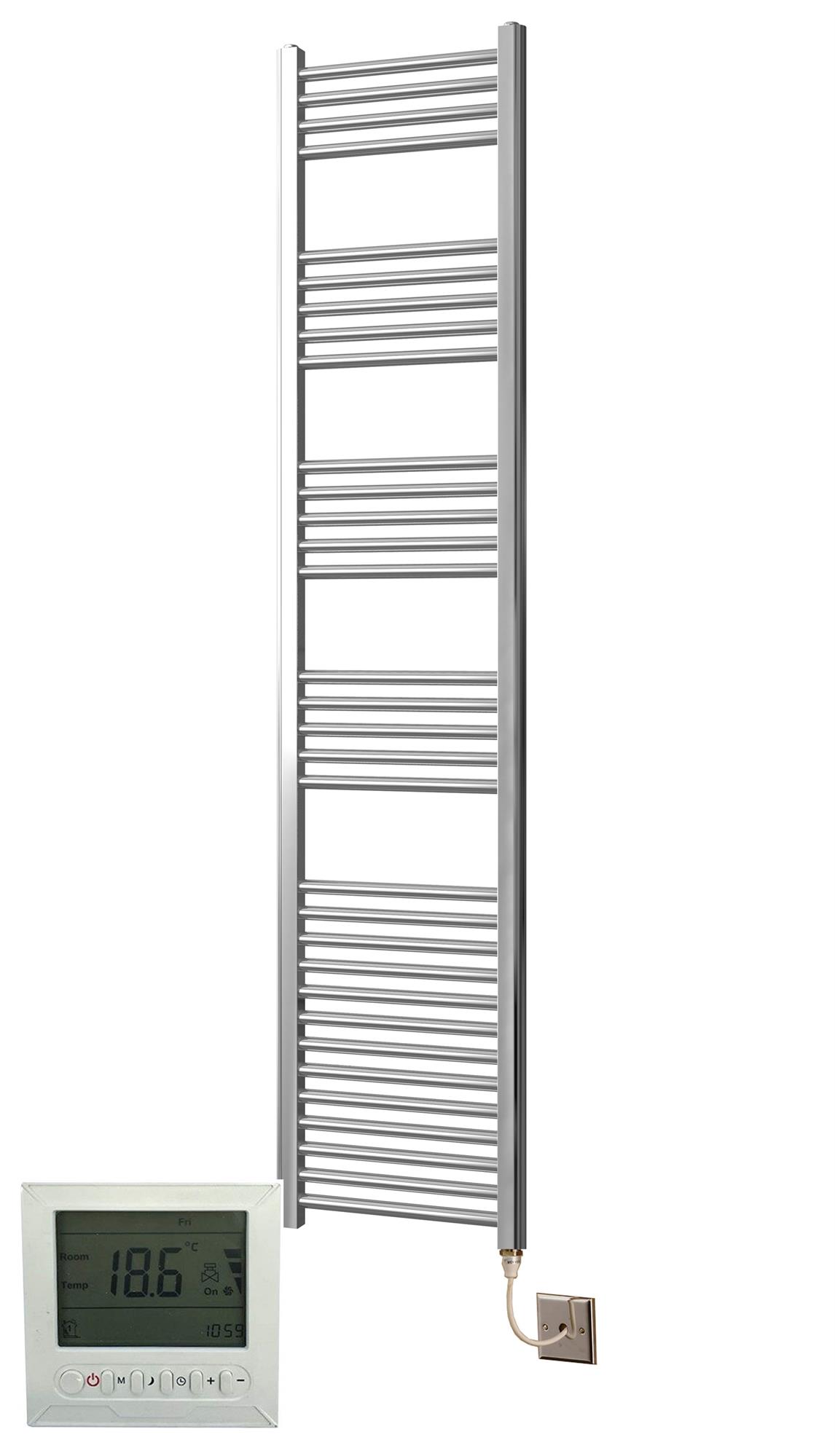 Manissa Chrome Electric Heated Towel Rail With Timer/Room thermostat Radiator