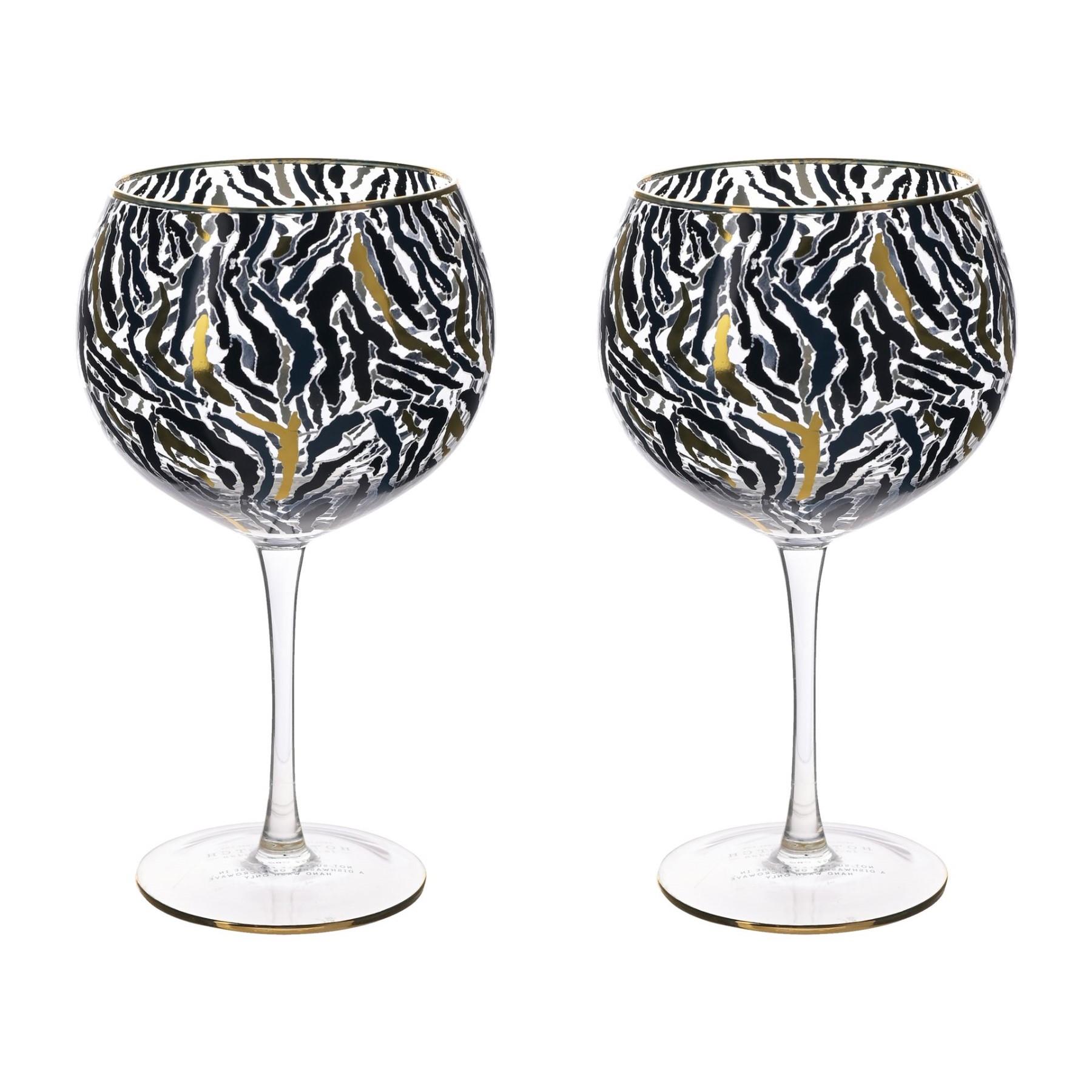 Zebra Print Glass Drinkware - Choose Design