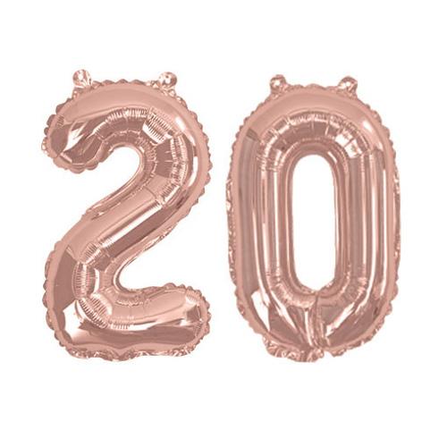 Neviti 32" Roségold Folienballons 0 bis 9 und 2x16" - 16, 18, 20, 21, 30 und 40 - Bild 33 von 36