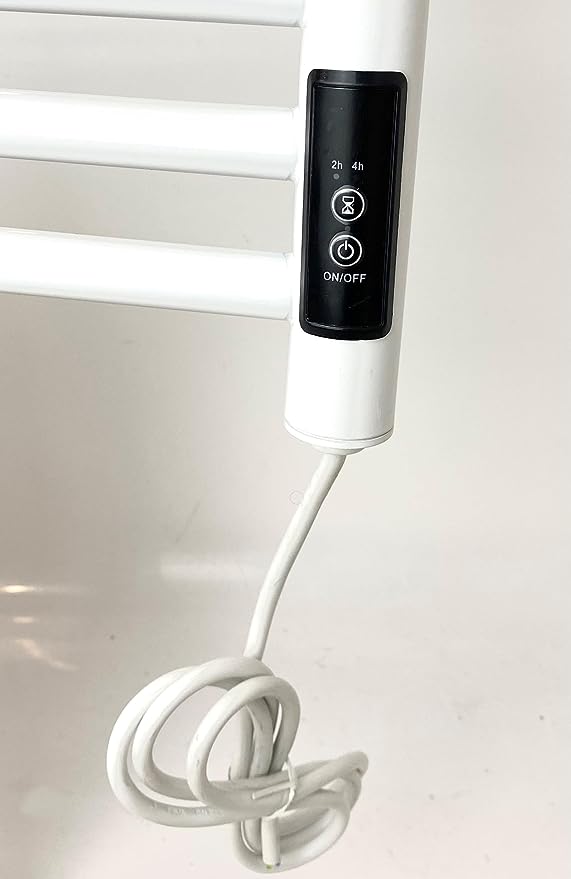White Electric Heated Towel Rail Radiator – 720mm Height, Multiple Widths - Picture 9 of 22