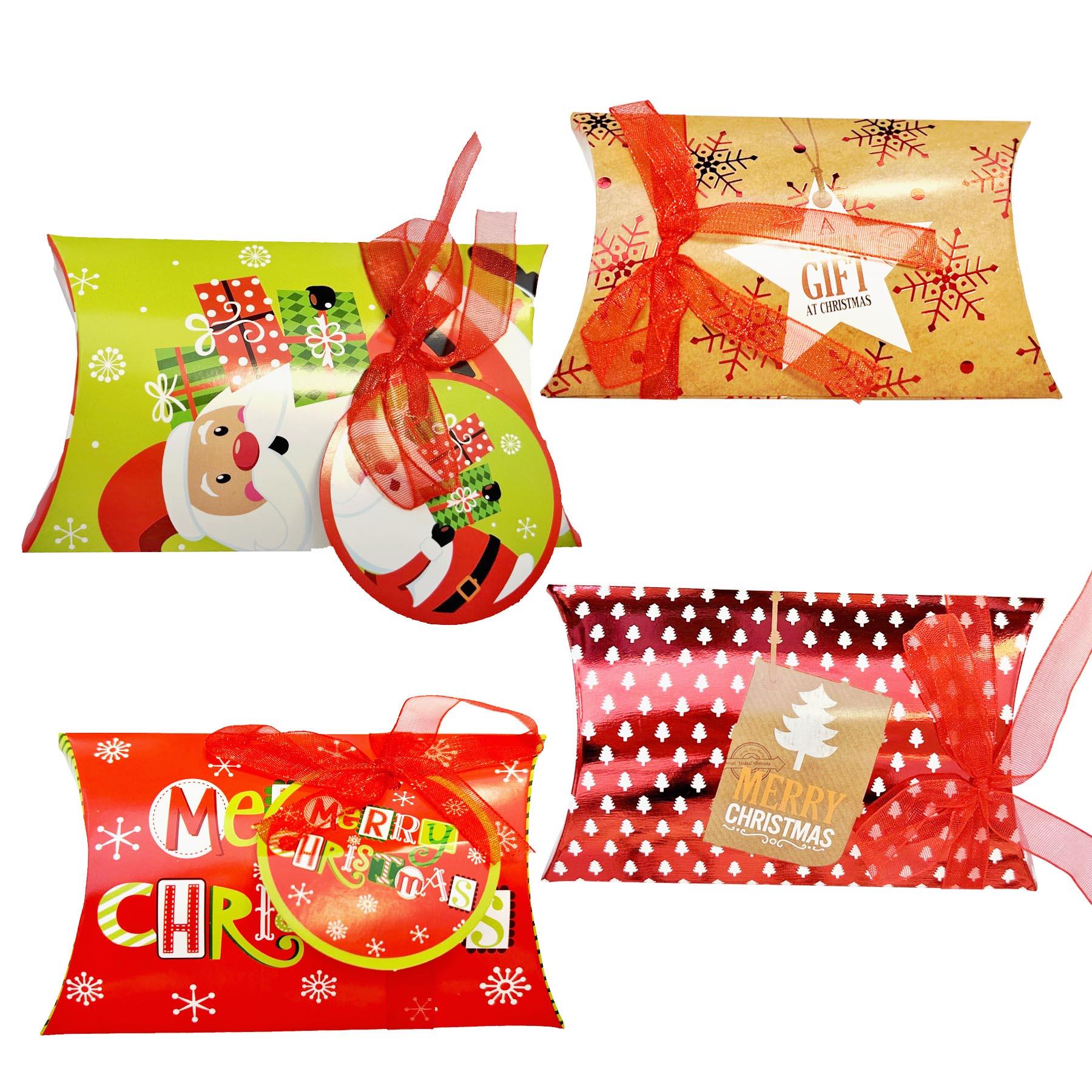 Christmas Pillow Gift Boxes 4 Pack or 8 pack - Choose Design and Size - Picture 8 of 9