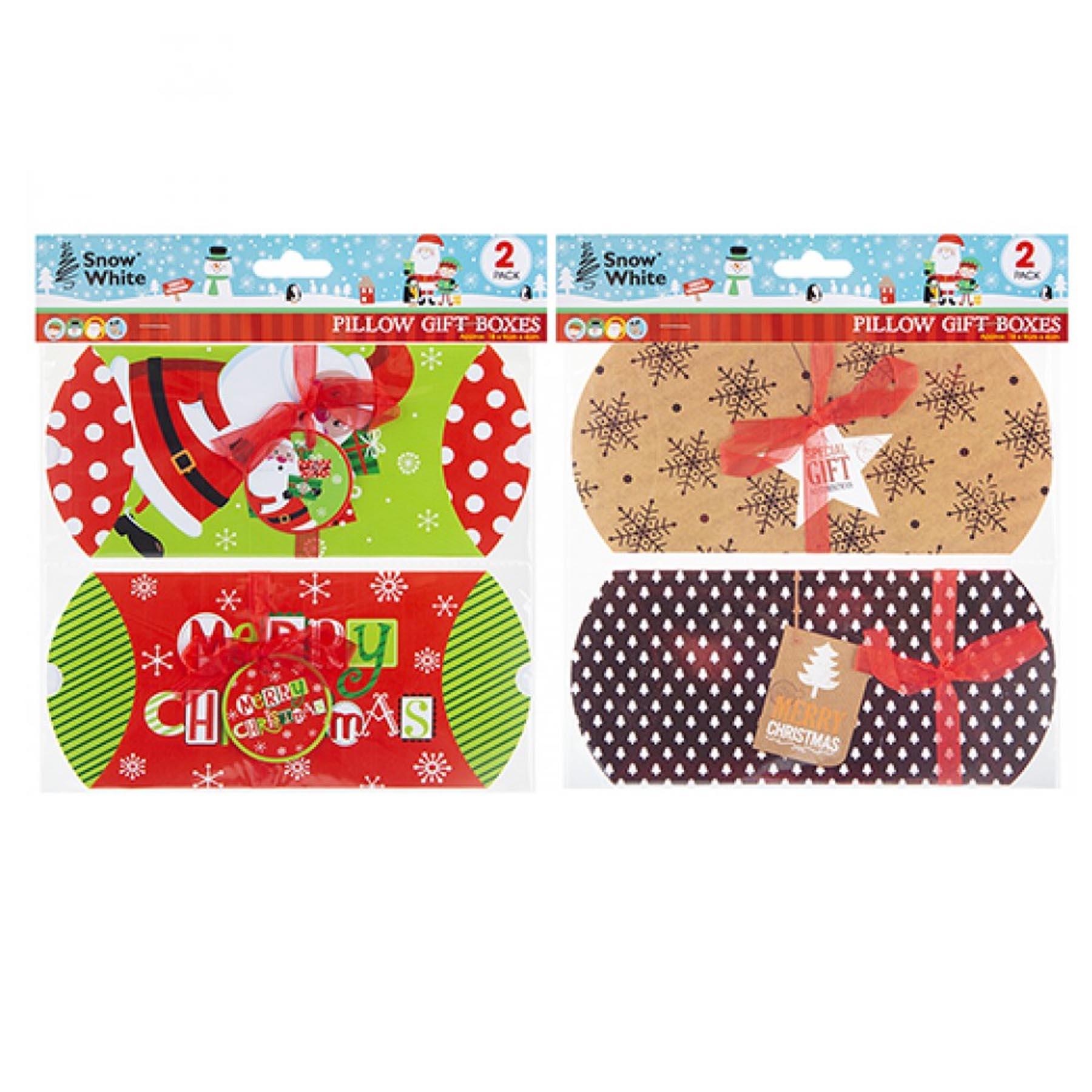 Christmas Pillow Gift Boxes 4 Pack or 8 pack - Choose Design and Size - Picture 9 of 9