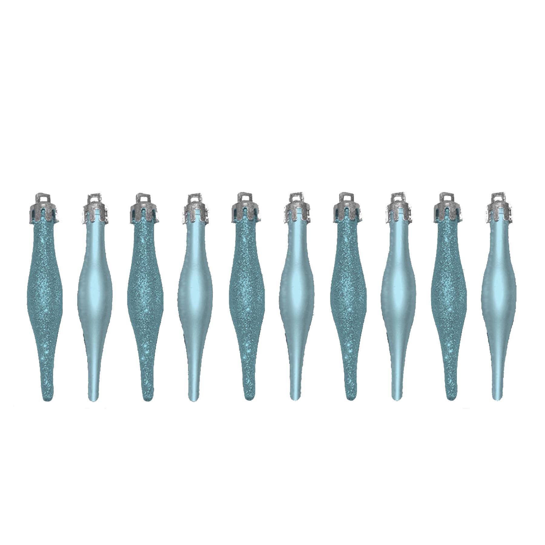 Christmas Glaçon Blue Decoration Glitter/Plain Baubles Hearts Droplets - Bild 2 von 13