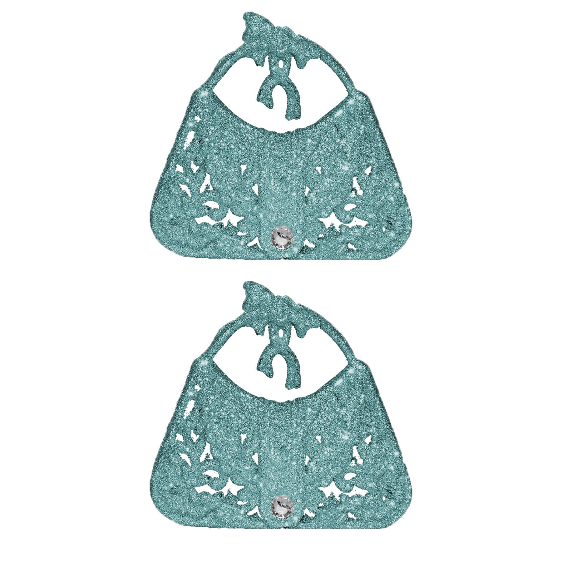 Christmas Glaçon Blue Decoration Glitter/Plain Baubles Hearts Droplets - Bild 4 von 13