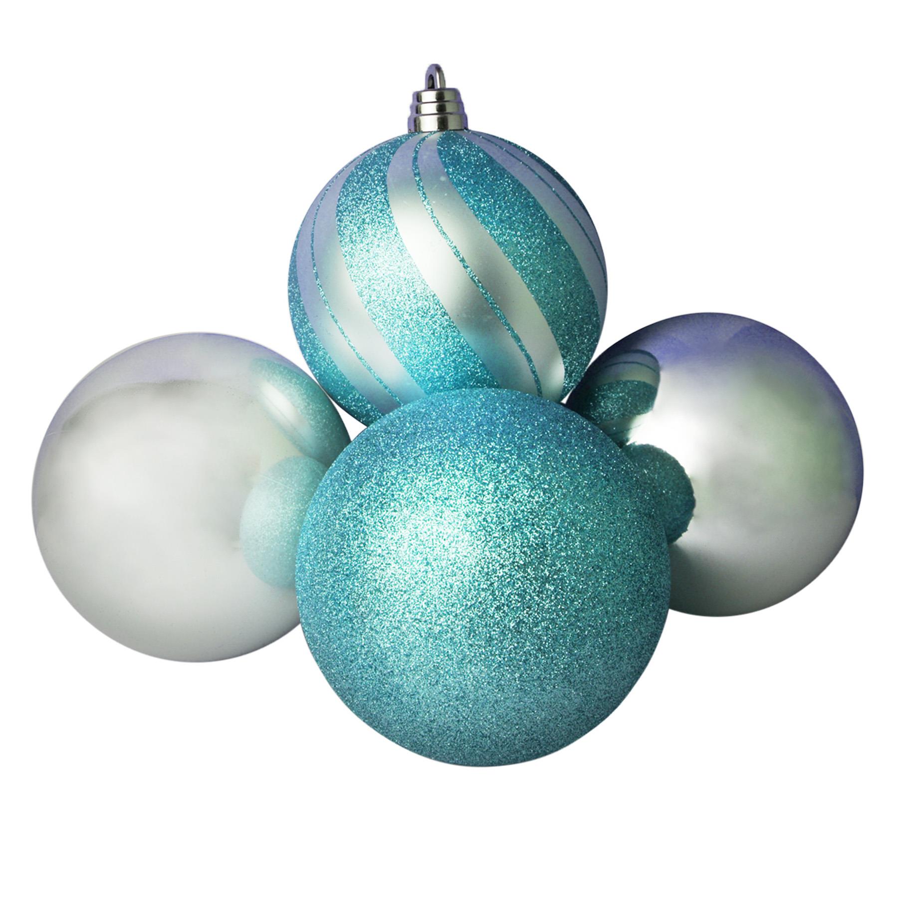 Christmas Glaçon Blue Decoration Glitter/Plain Baubles Hearts Droplets - Bild 8 von 13