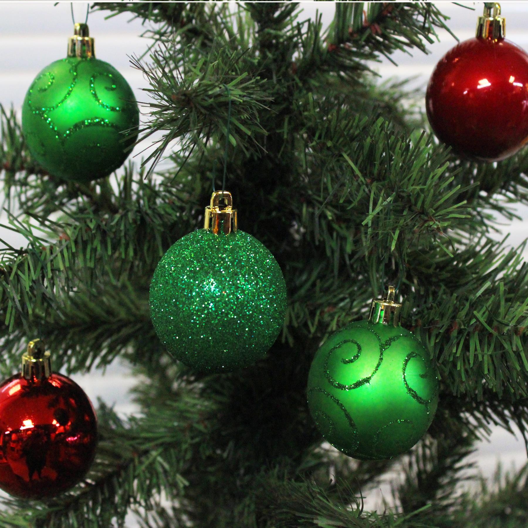 Christmas Shatterproof Tree Decorations Red and Green - Choose Design - Bild 7 von 19