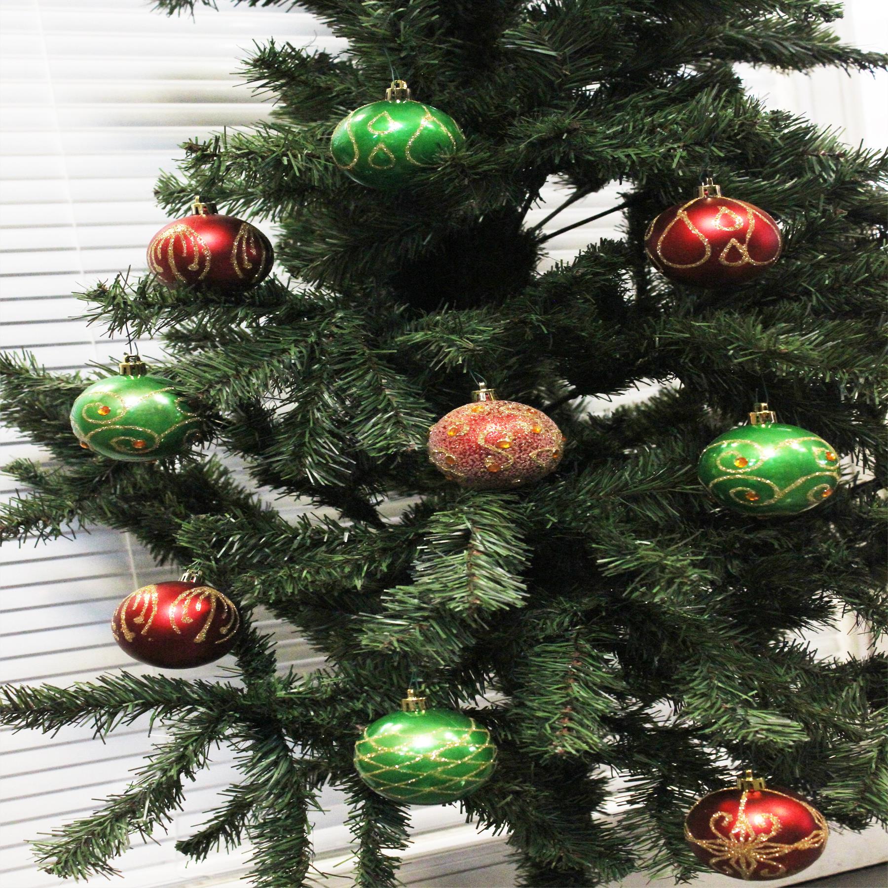 Christmas Shatterproof Tree Decorations Red and Green - Choose Design - Bild 13 von 19